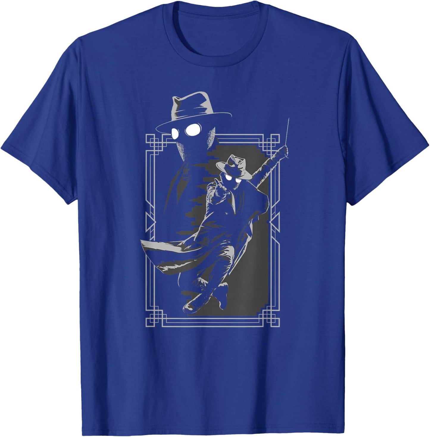 Marvel Spider-Noir Web Swing Black & White Art Deco Frame T-Shirt - T-Shirt | Royal