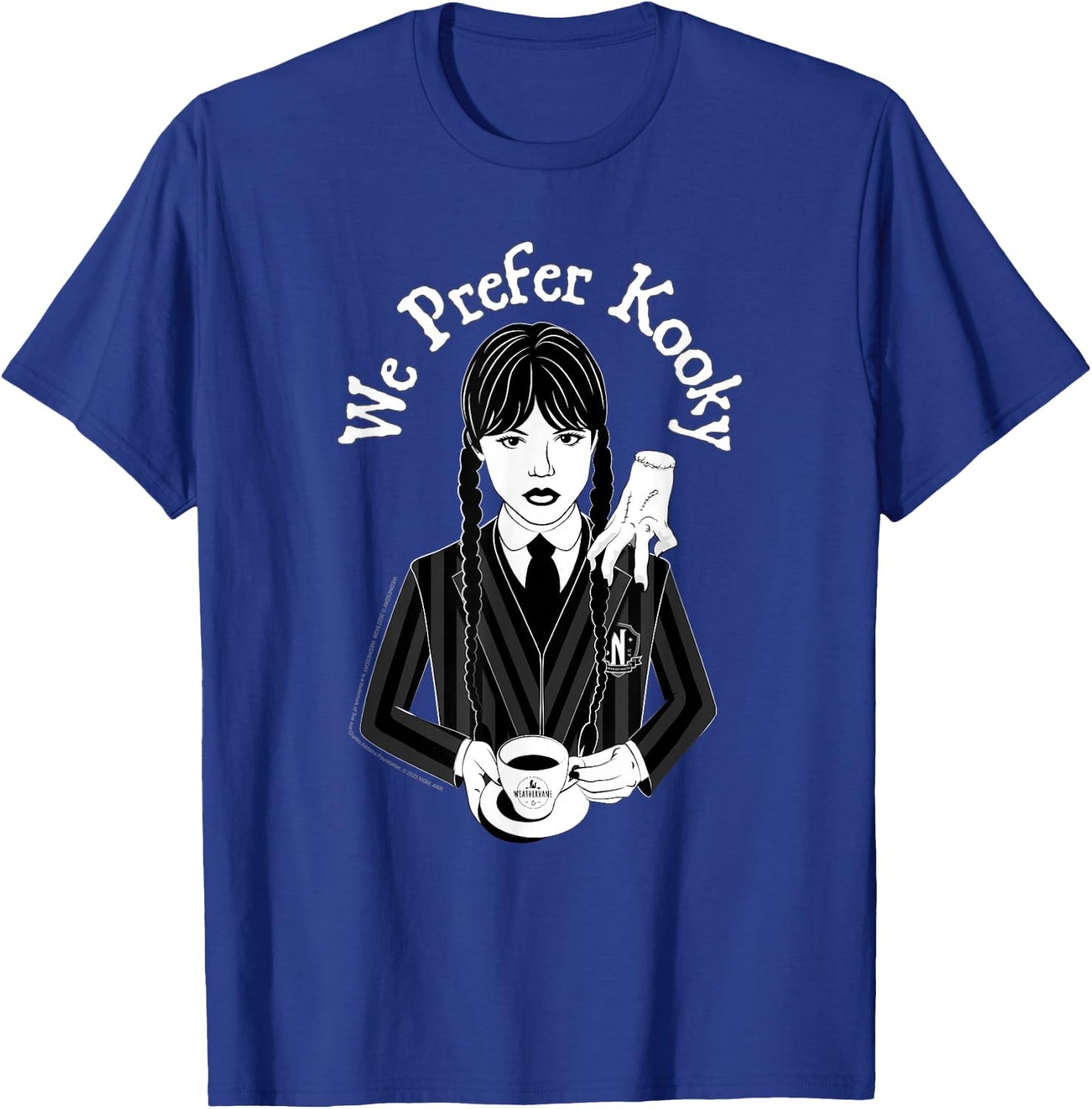 Wednesday & Thing We Prefer Kooky Black & White Portrait T-Shirt - T-Shirt | Royal