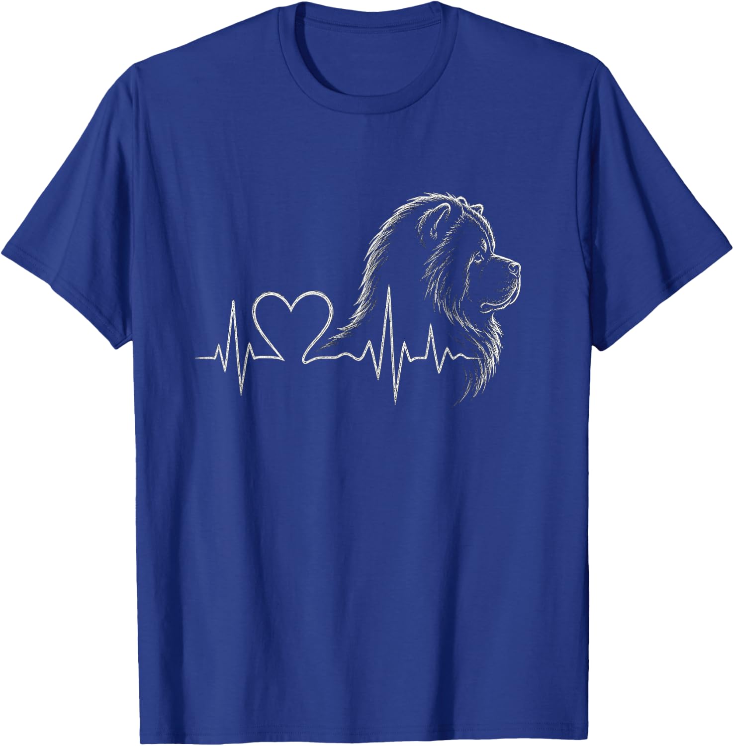 Chow Chow Heartbeat Artwork Design T-Shirt - T-Shirt | Royal