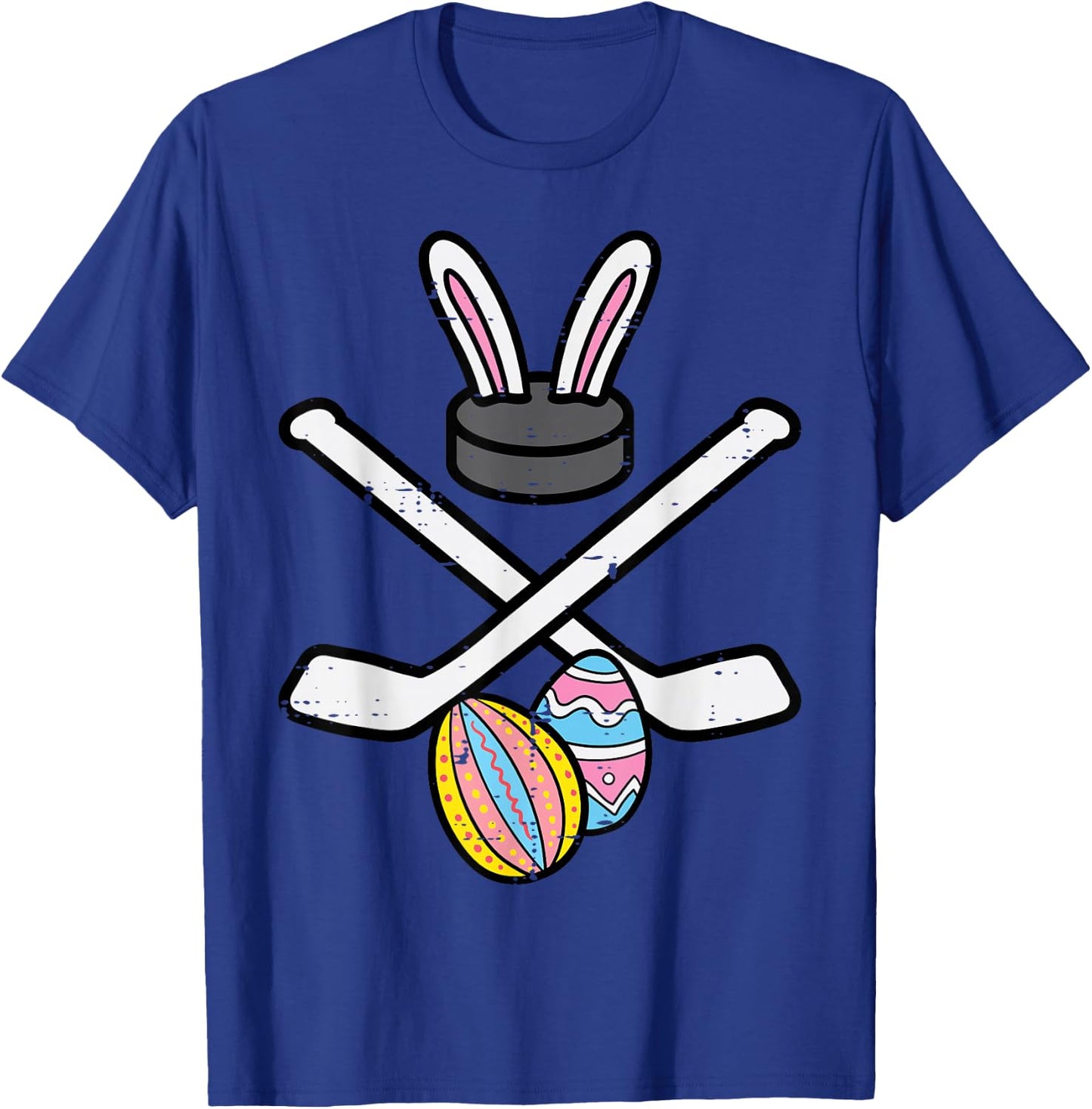 Easter Bunny Ice Hockey Funny Sports Goalie Men Boys Kids T-Shirt - T-Shirt | Royal