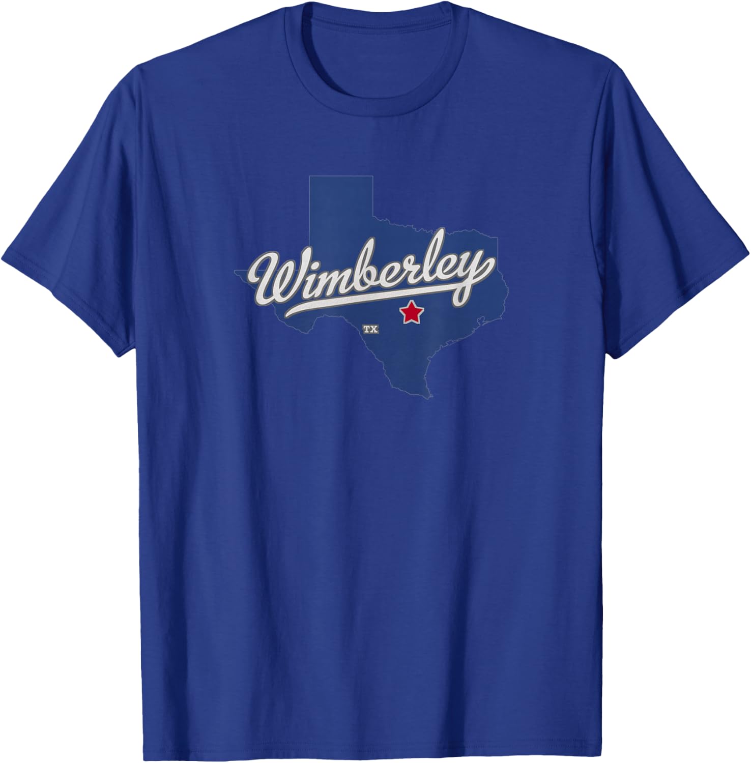 Wimberley Texas TX Map T-Shirt - T-Shirt | Royal