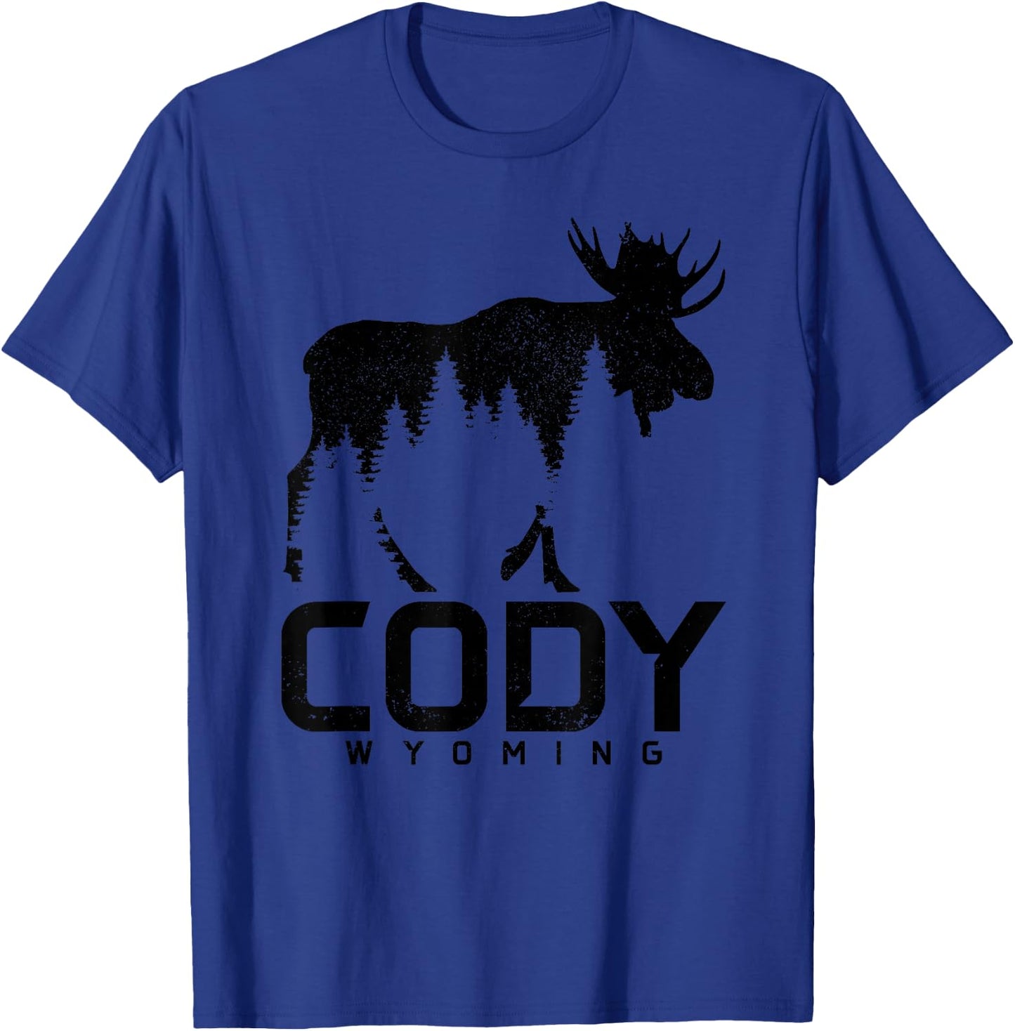 Cody Wyoming Vintage Moose Souvenir T-Shirt - T-Shirt | Royal