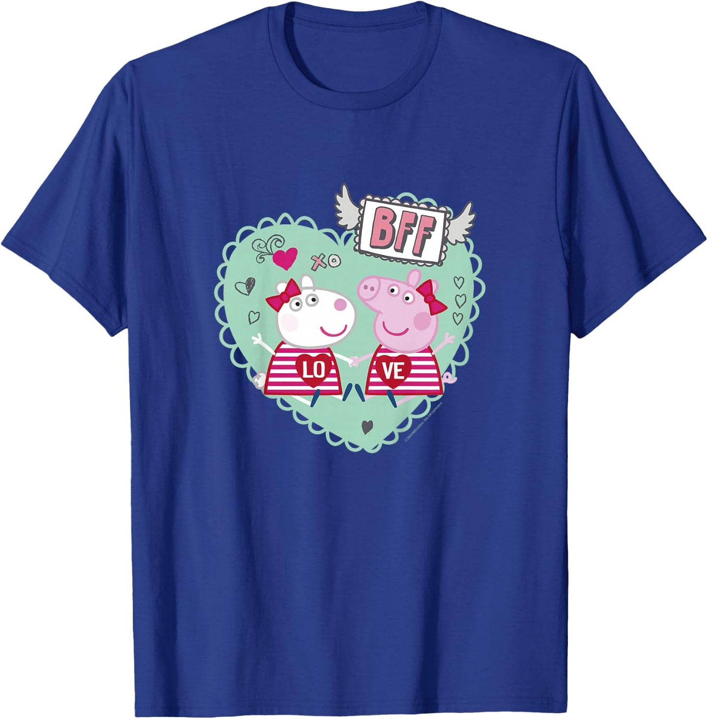 Peppa Pig Valentine's Day BFF Love Peppa & Suzy Heart Stamp T-Shirt - T-Shirt | Royal
