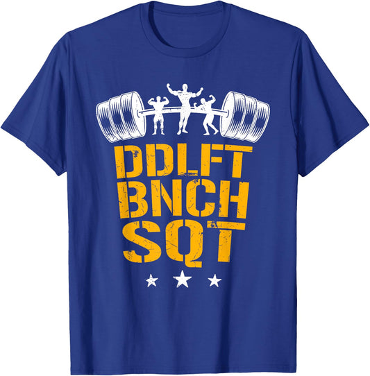 Bodybuilding heavy workout squat bench press deadlift T-Shirt - T-Shirt | Royal