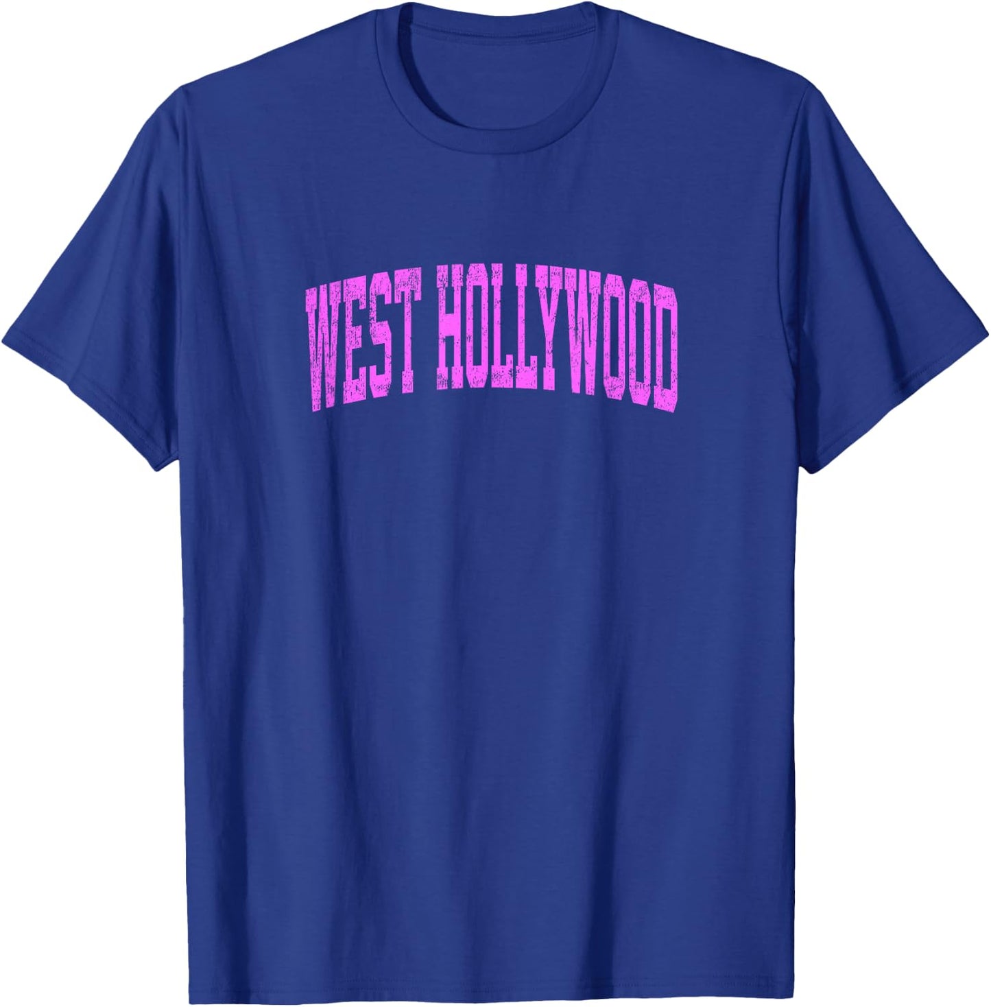 West Hollywood California CA Vintage Athletic Sports Pink De T-Shirt - T-Shirt | Royal