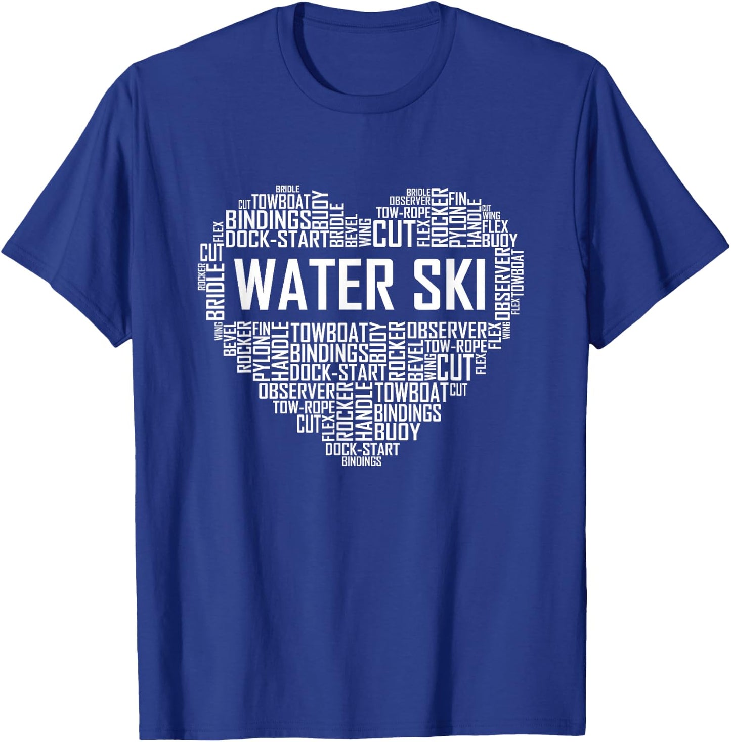 Water Ski Heart Lover Gift Waterski Love Gifts Skiing T-Shirt - T-Shirt | Royal
