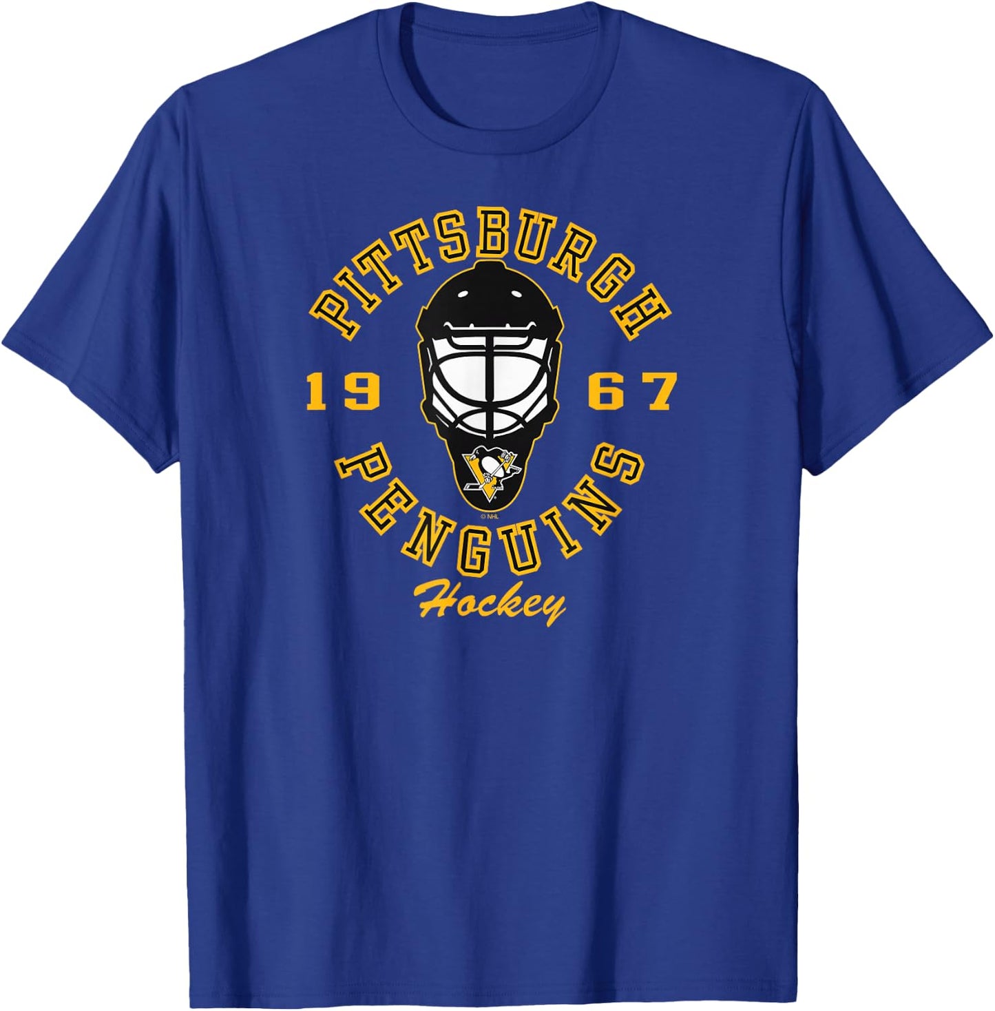 Pittsburgh Penguins Hockey Mask Dark Heather T-Shirt - T-Shirt | Royal