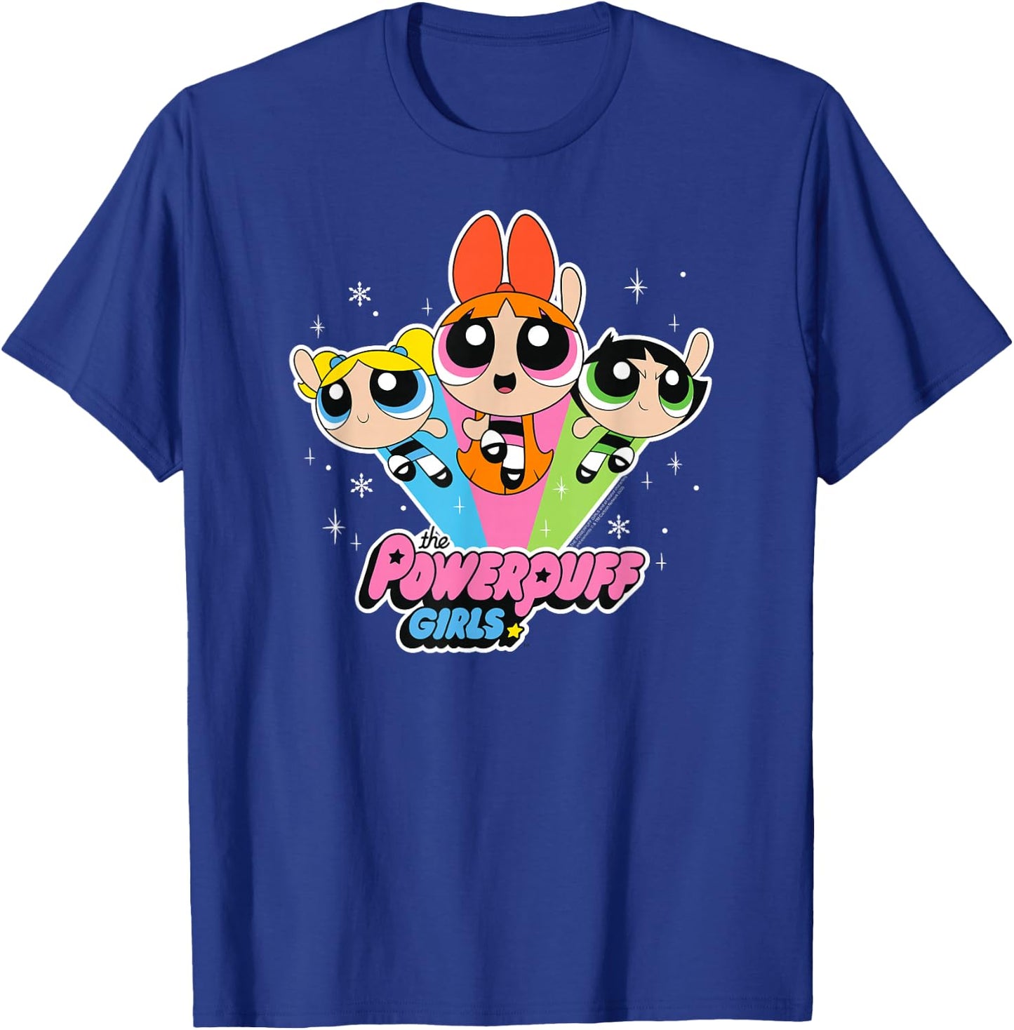 Cartoon Network The Powerpuff Girls Logo With Snowflakes , black T-Shirt - T-Shirt | Royal