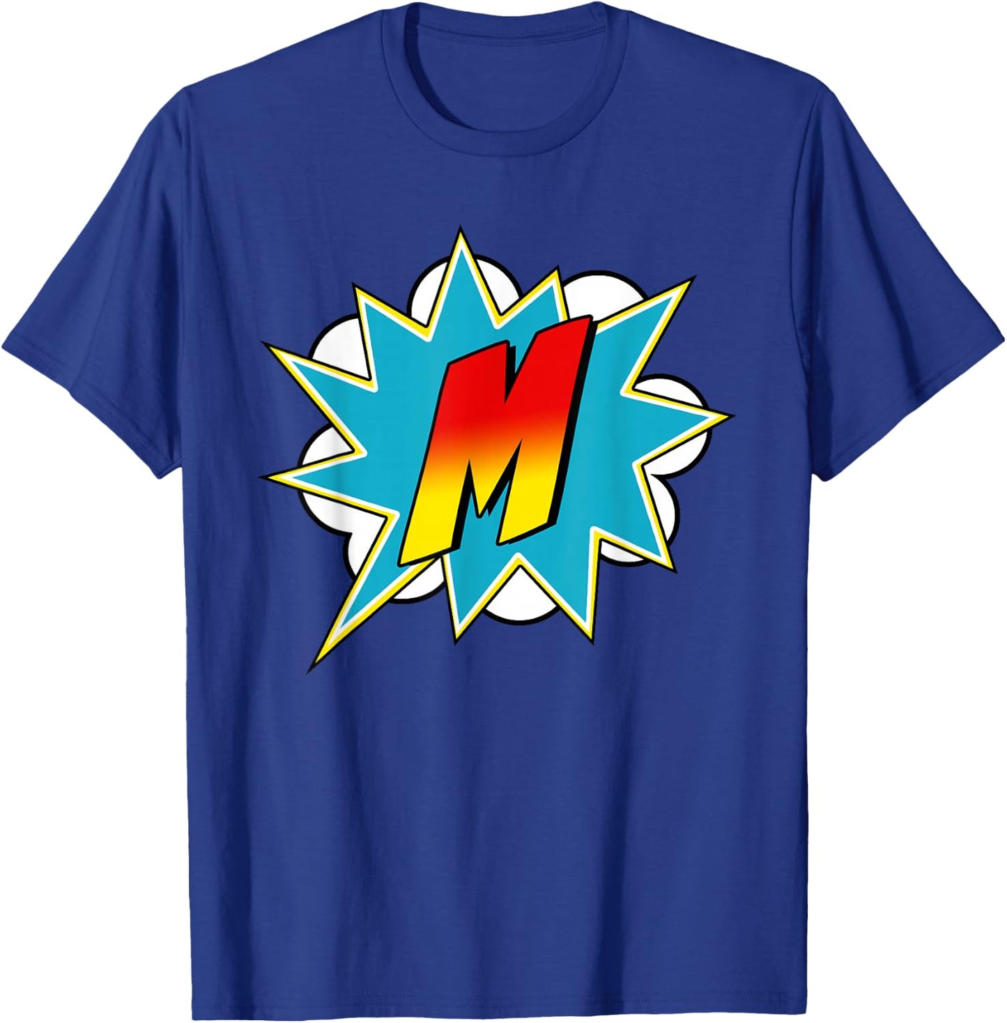 Buchstabe M Name Superheld Comic Retro Kostüm T-Shirt - T-Shirt | Royal