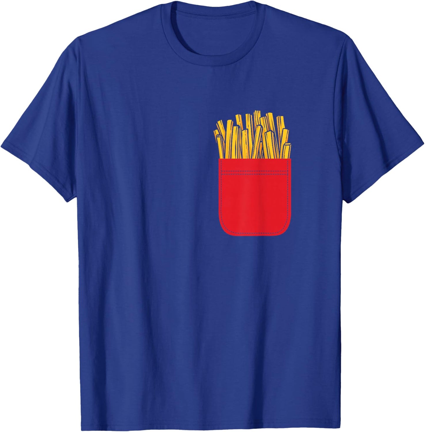 Fries in Chest Pocket Logo Fries Gift , black T-Shirt - T-Shirt | Royal