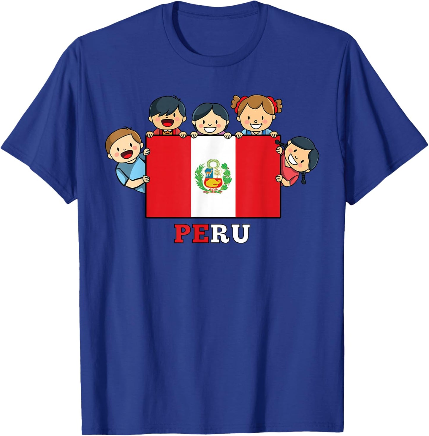 Kids Peru Flag Hispanic Heritage Month Peruvian T-Shirt - T-Shirt | Royal