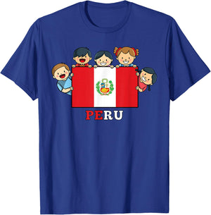 Kids Peru Flag Hispanic Heritage Month Peruvian T-Shirt - T-Shirt | Royal