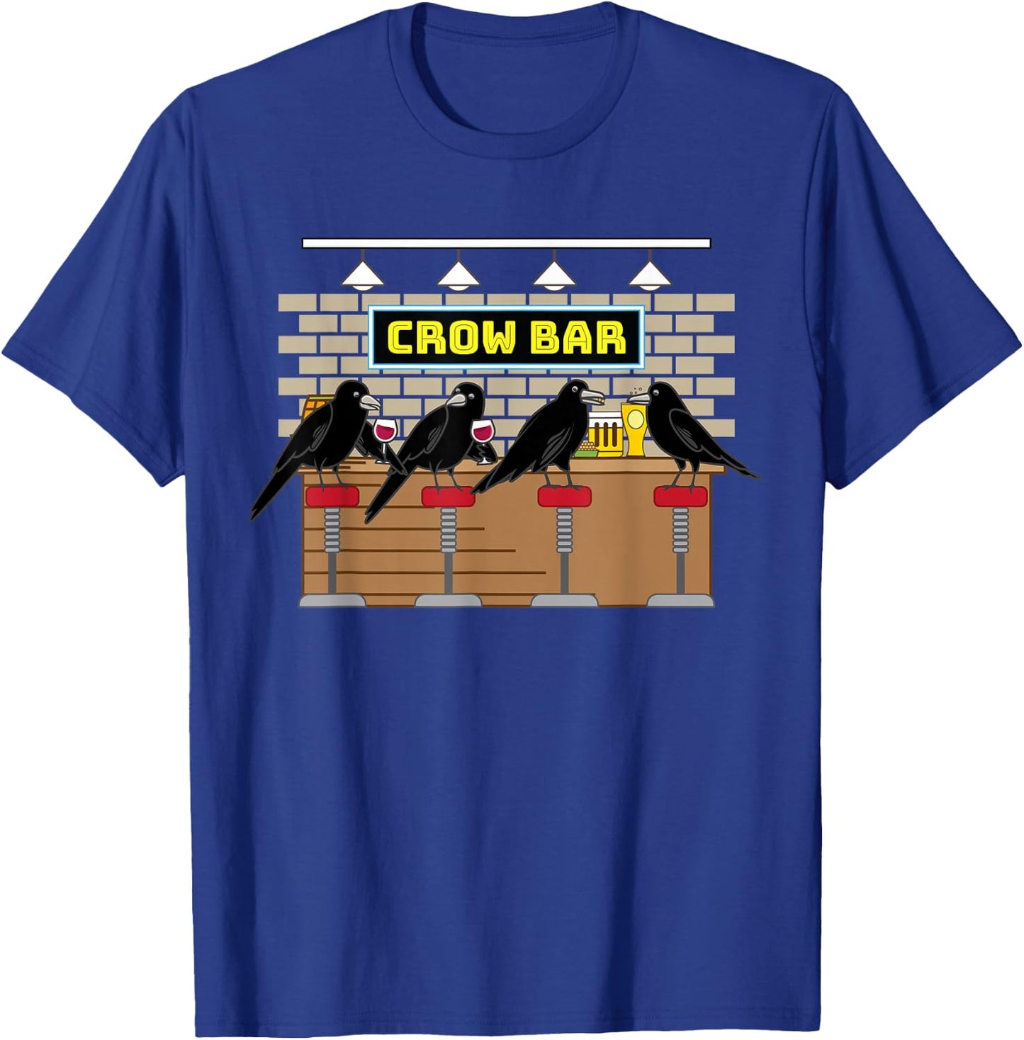 Crow Bar Pun Crowbar Crows Bartender Mechanic Word Game T-Shirt - T-Shirt | Royal