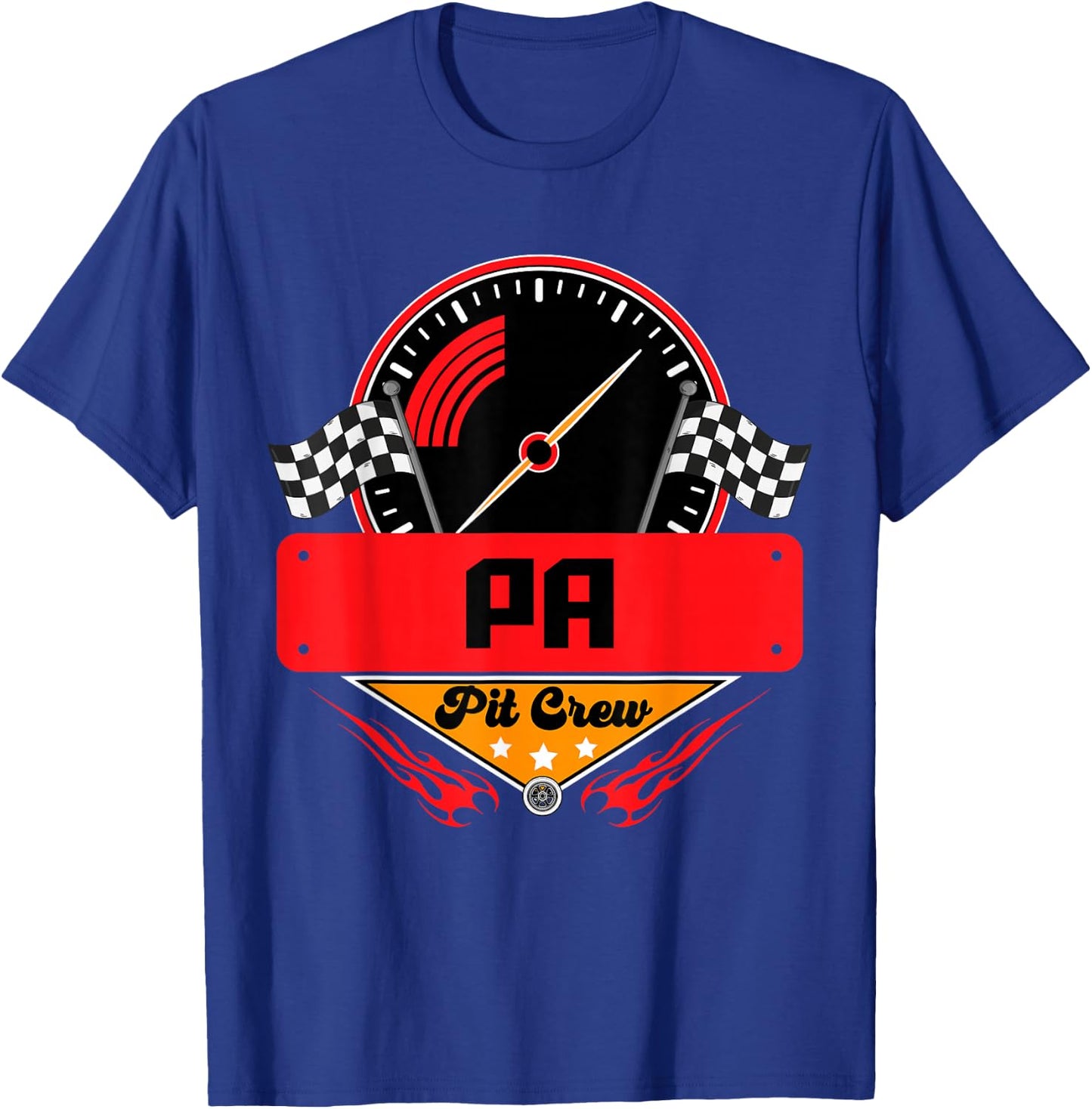 Race Car Birthday Party Matching Family Pa Pit Crew T-Shirt - T-Shirt | Royal