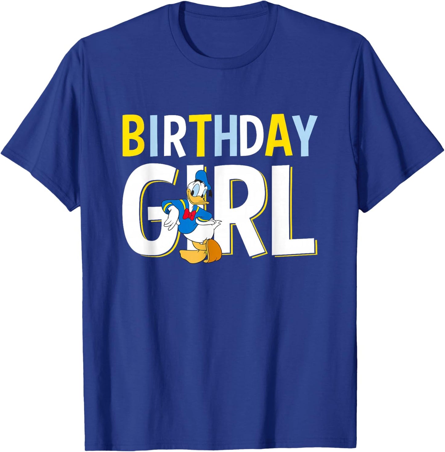 Disney Mickey and Friends Birthday Girl Vintage Donald Duck T-Shirt - T-Shirt | Royal