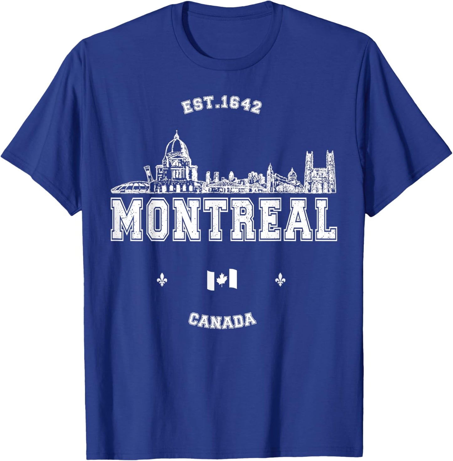 Montreal Skyline Canada Travel , Red, S T-Shirt - T-Shirt | Royal