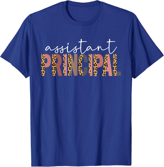 Assistant Principal Cheetah Print School Assistant Principal T-Shirt - T-Shirt | Royal
