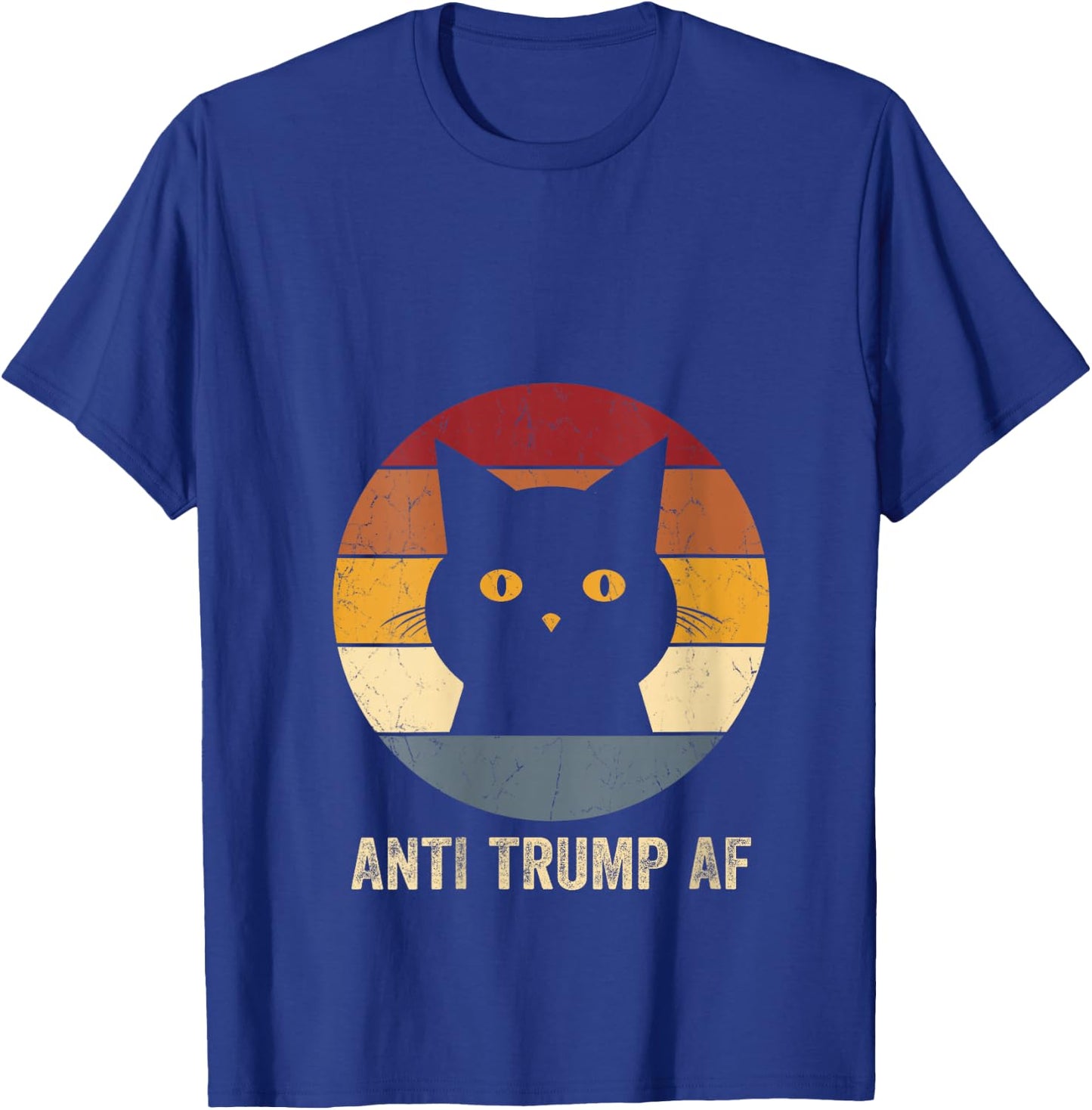 Anti Trump AF Retro Funny Anti Trump Cat V-Neck T-Shirt - T-Shirt | Royal