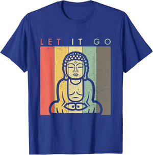 Retro Vintage Buddha Meditation - Let It Go - Spiritual T-Shirt - T-Shirt | Royal