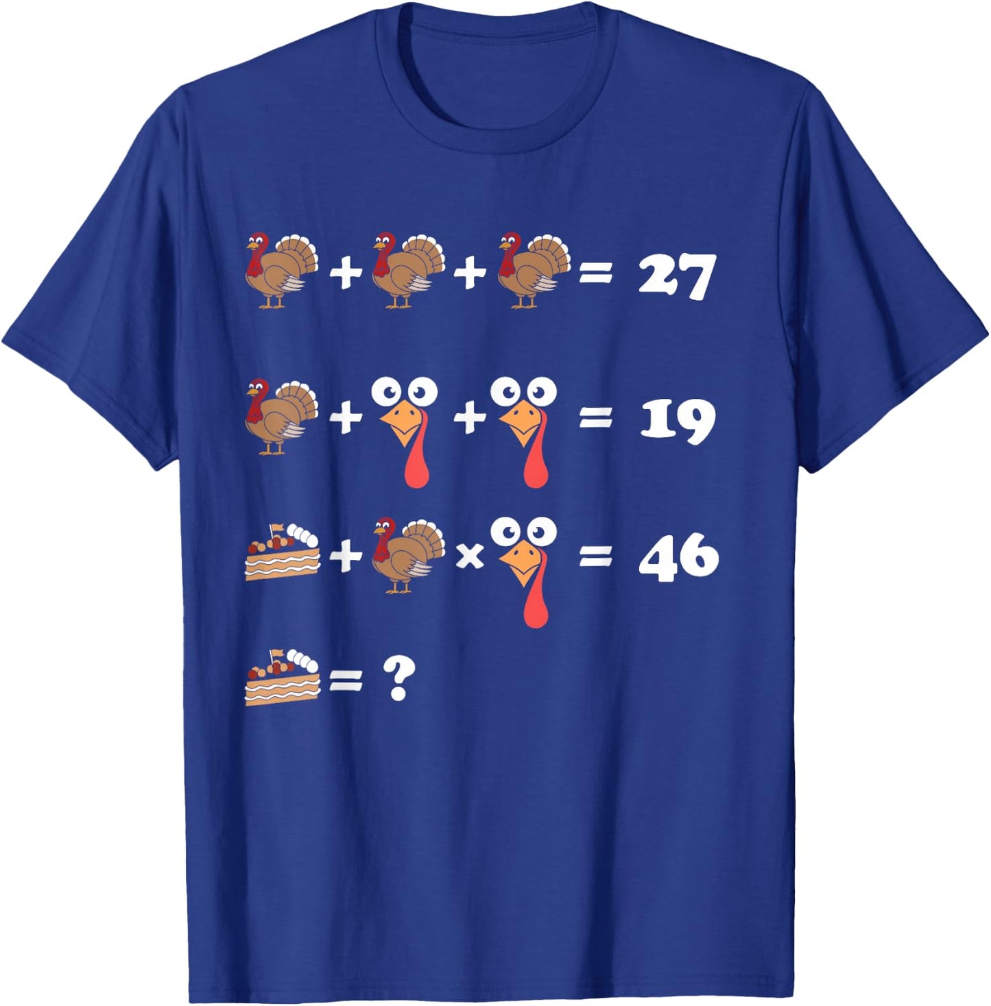 Thanksgiving Math Equation count answer pie T-Shirt - T-Shirt | Royal