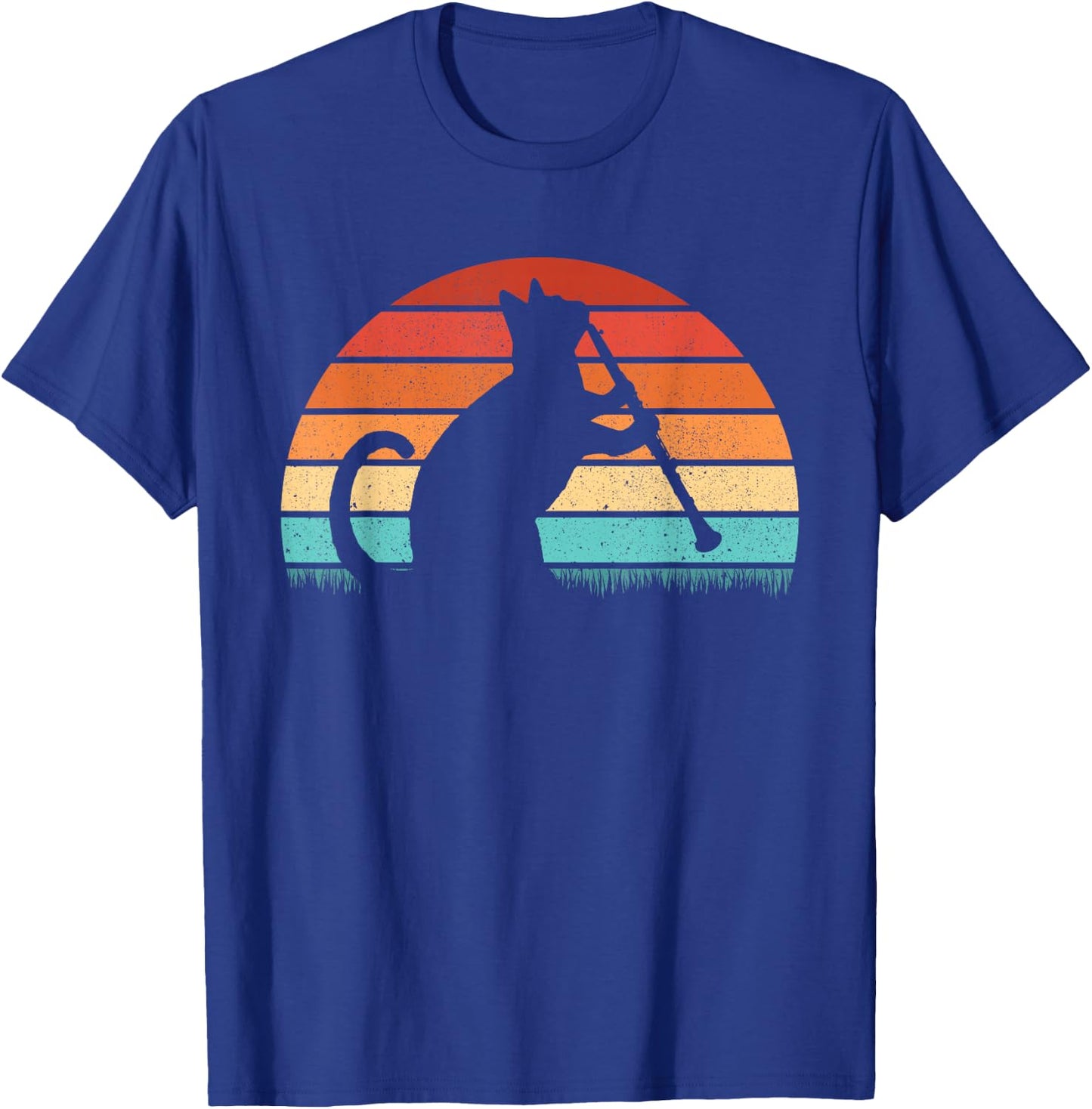 Clarinet Cat Player - Retro Clarinetist Music Lover T-Shirt - T-Shirt | Royal