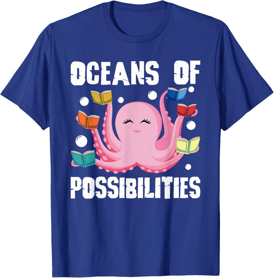 Oceans of Possibilities Summer Reading Octopus T-Shirt - T-Shirt | Royal