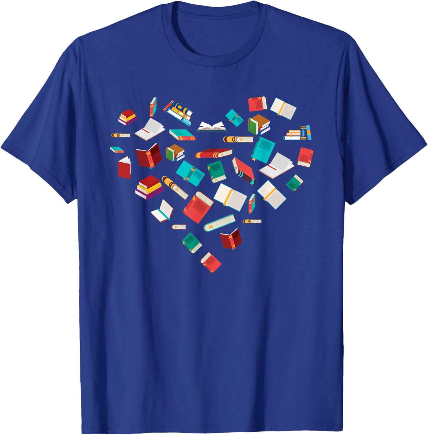 Library Books Heart Bookworm Valentines Day Gift Reading T-Shirt - T-Shirt | Royal