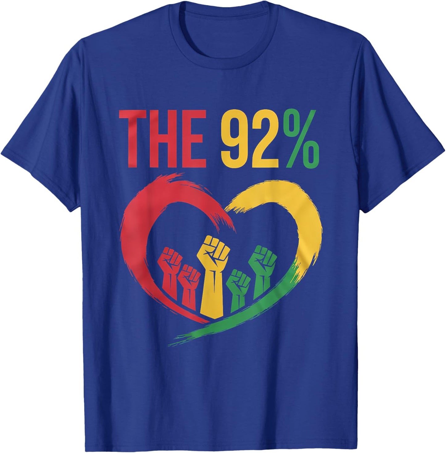92 Percent 92% Black Woman Voting Election Afro Woman T-Shirt - T-Shirt | Royal