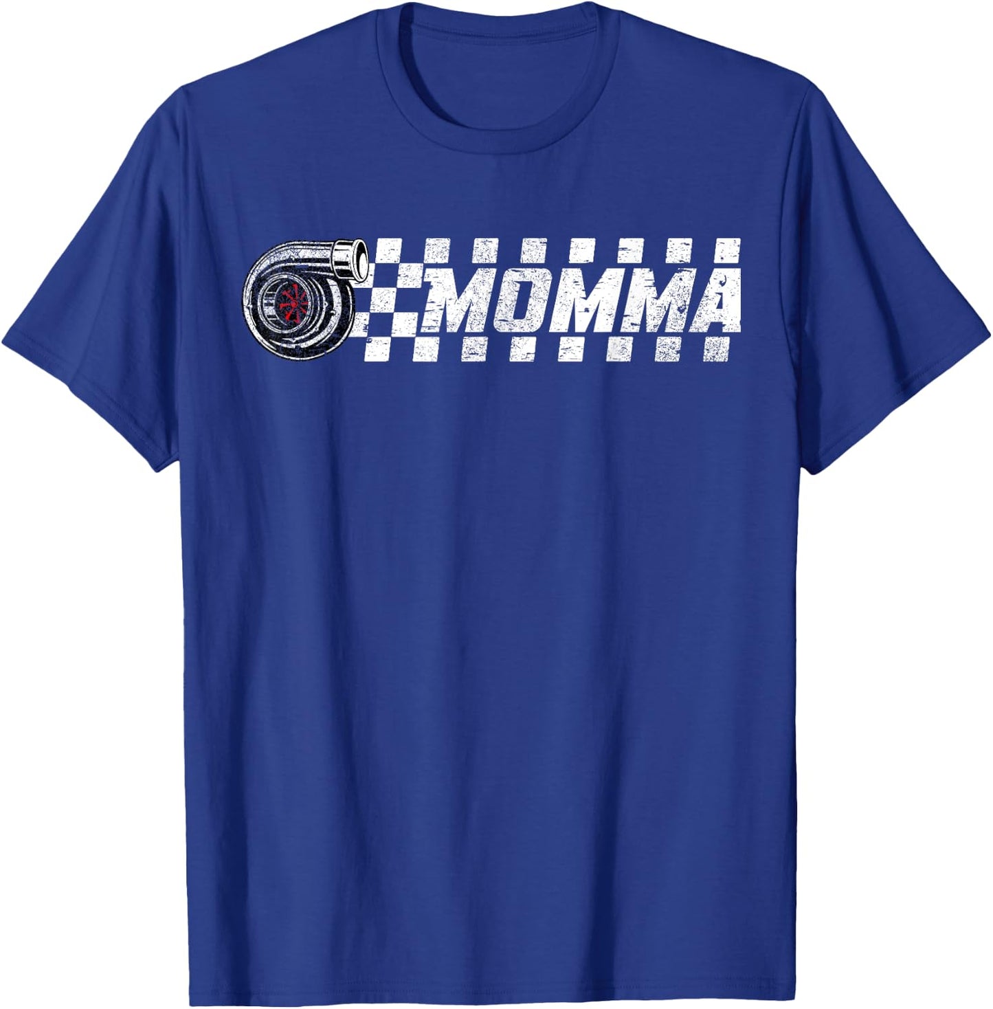 Birthday Party Matching Family Pit Crew Race Car Momma T-Shirt - T-Shirt | Royal