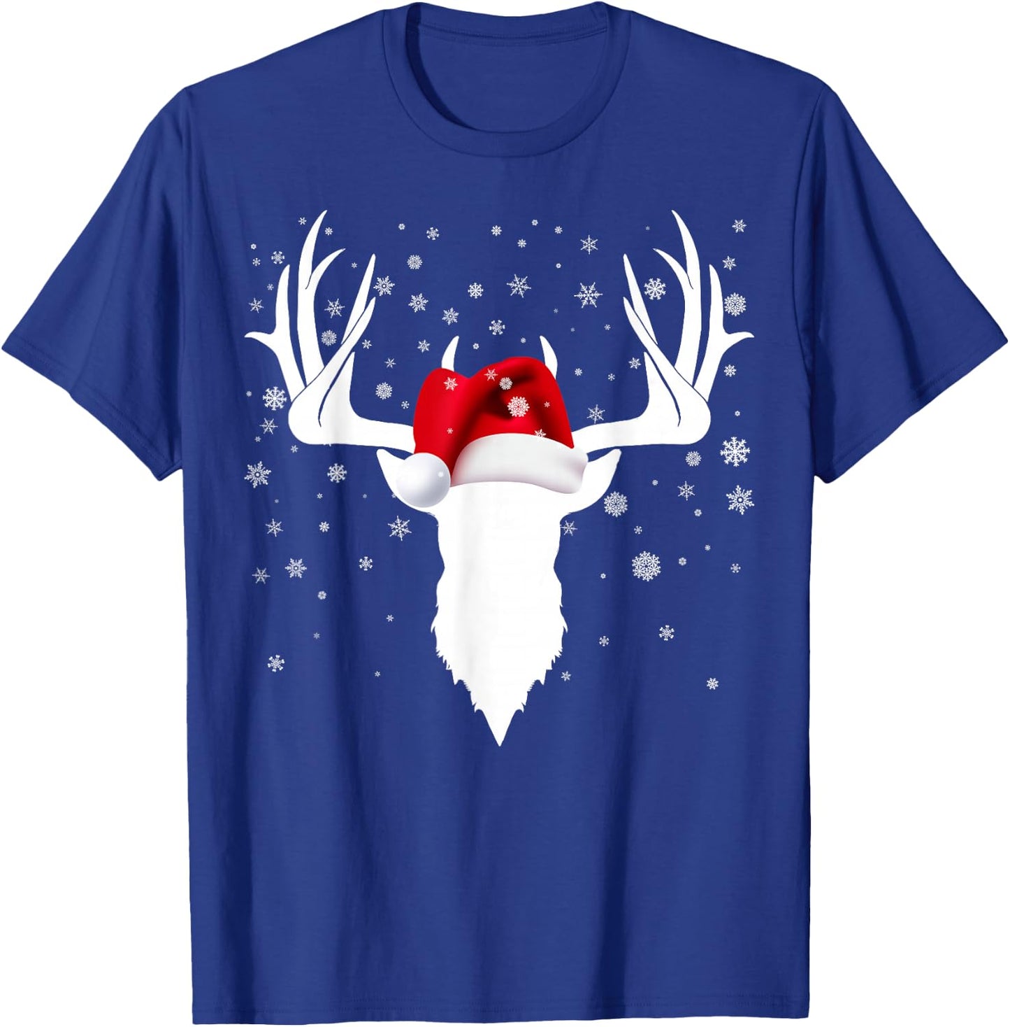 Santa Hat Deer Hunting Christmas Reindeer Xmas Pajama T-Shirt - T-Shirt | Royal
