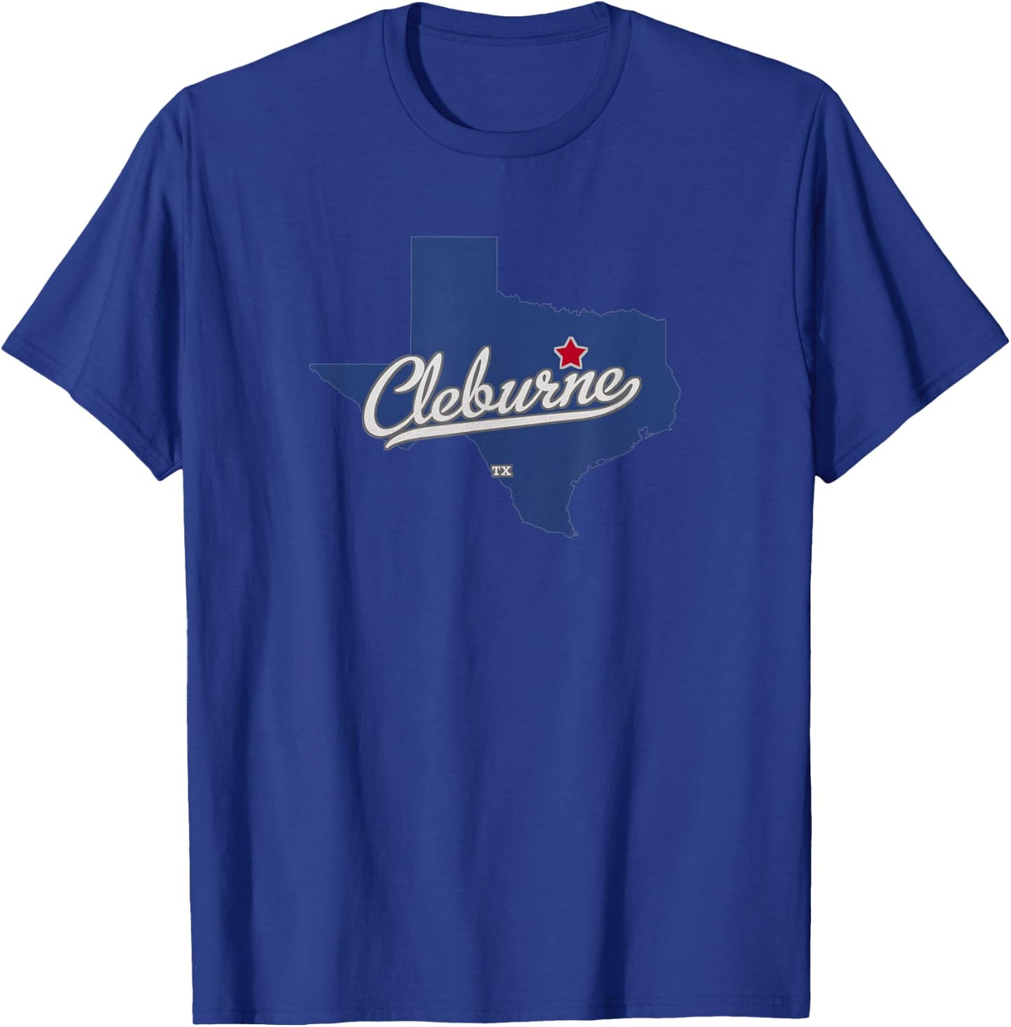 Cleburne Texas TX Map T-Shirt - T-Shirt | Royal