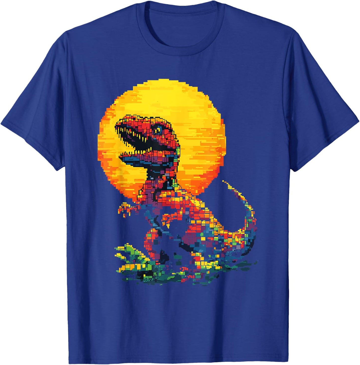Building Bricks Dinosaur T-Rex Family Matching T-Shirt - T-Shirt | Royal