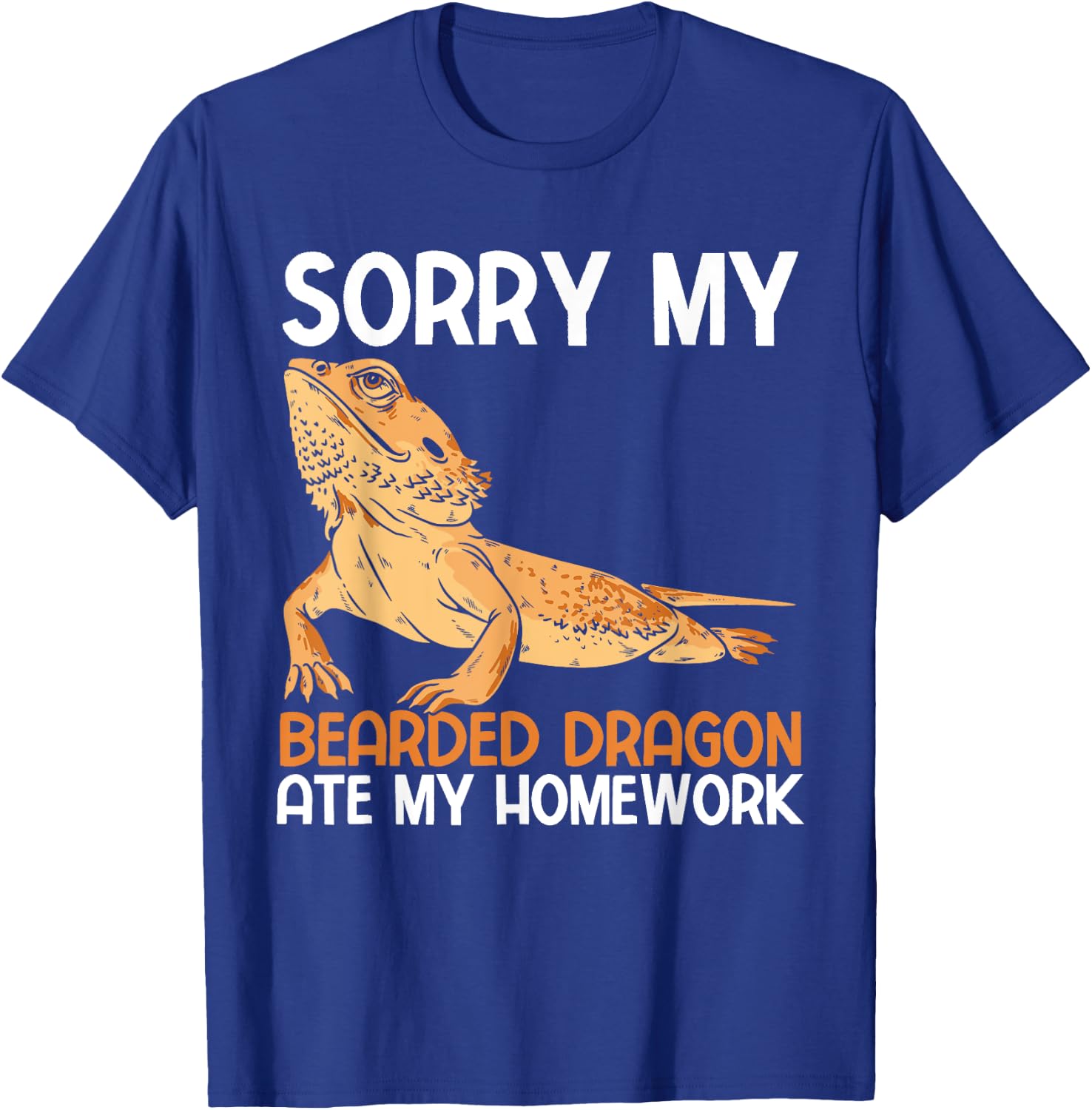 School Reptile Pogona My Bearded Dragon Ate My Homework T-Shirt - T-Shirt | Royal