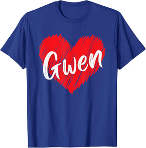 I Love Gwen Heart Personalized Name Gwen Vintage T-Shirt - T-Shirt | Royal