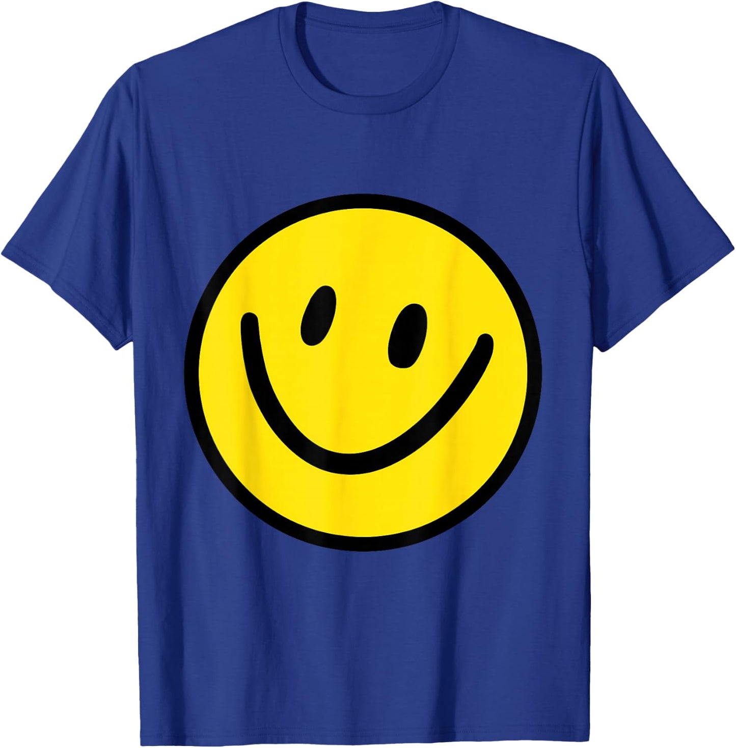 Happy Face Yellow Smile Emoticon , black T-Shirt - T-Shirt | Royal