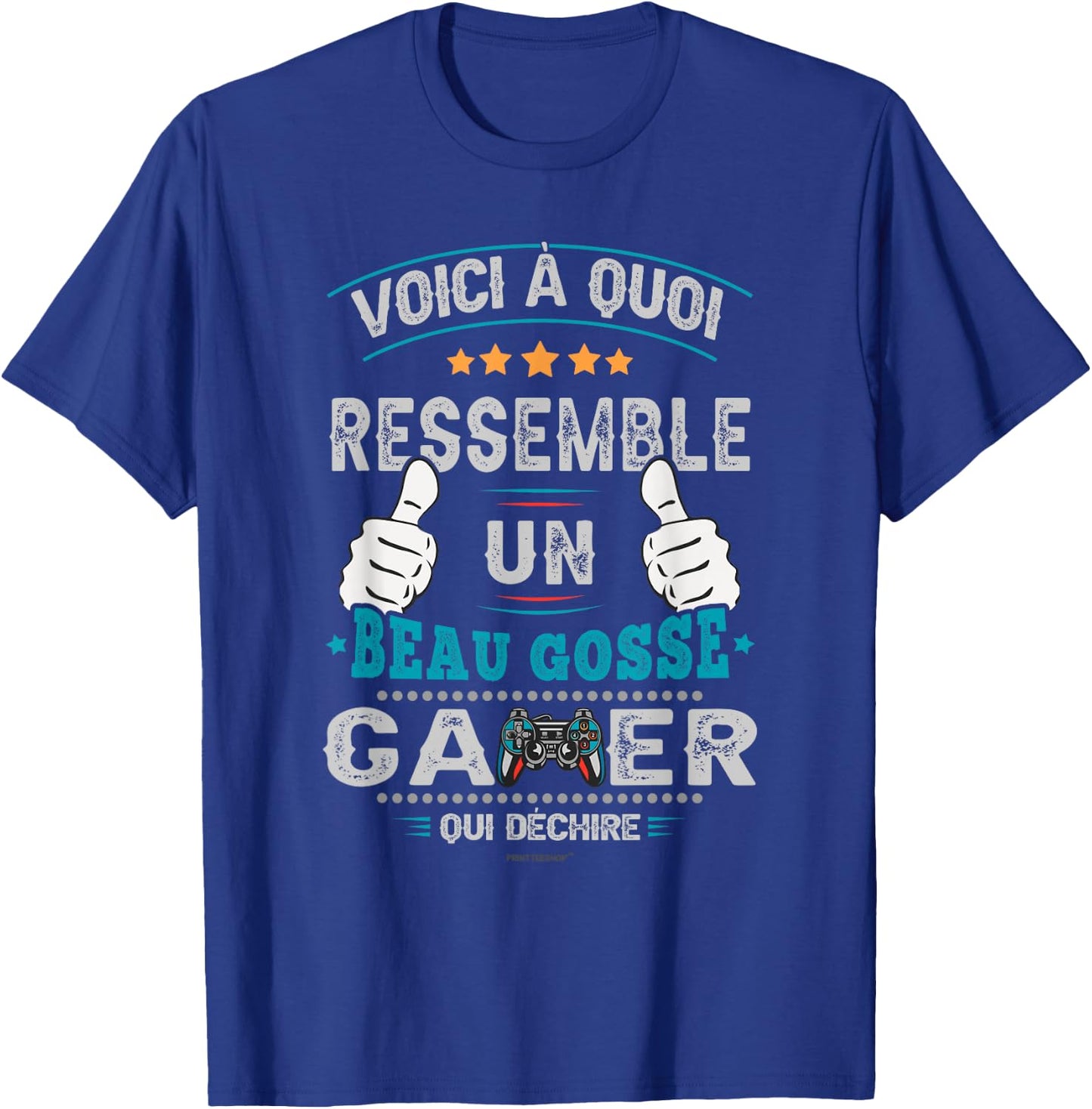 Gamer Beau Gosse Funny Man Boy Game Video Gaming , Black, S T-Shirt - T-Shirt | Royal