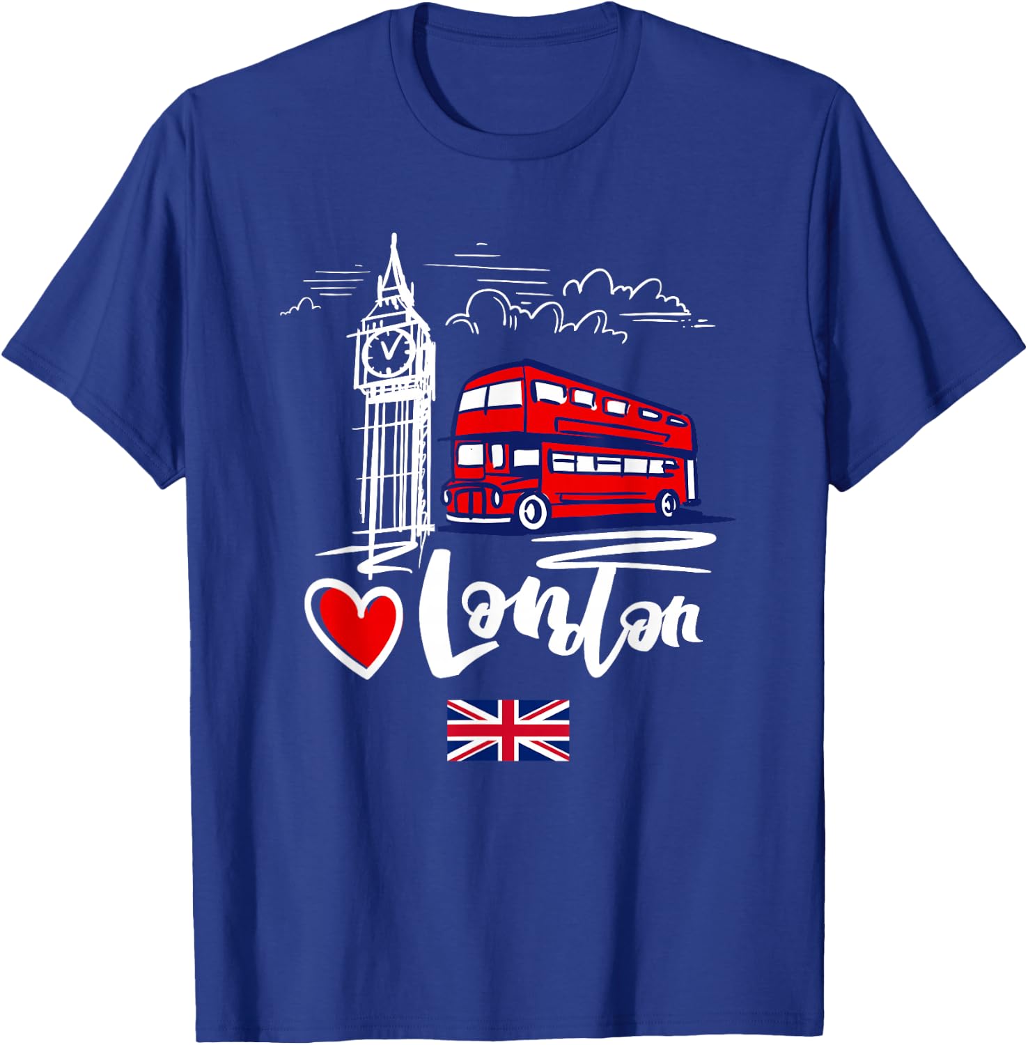 I Love London UK Graphic Design London T-Shirt - T-Shirt | Royal