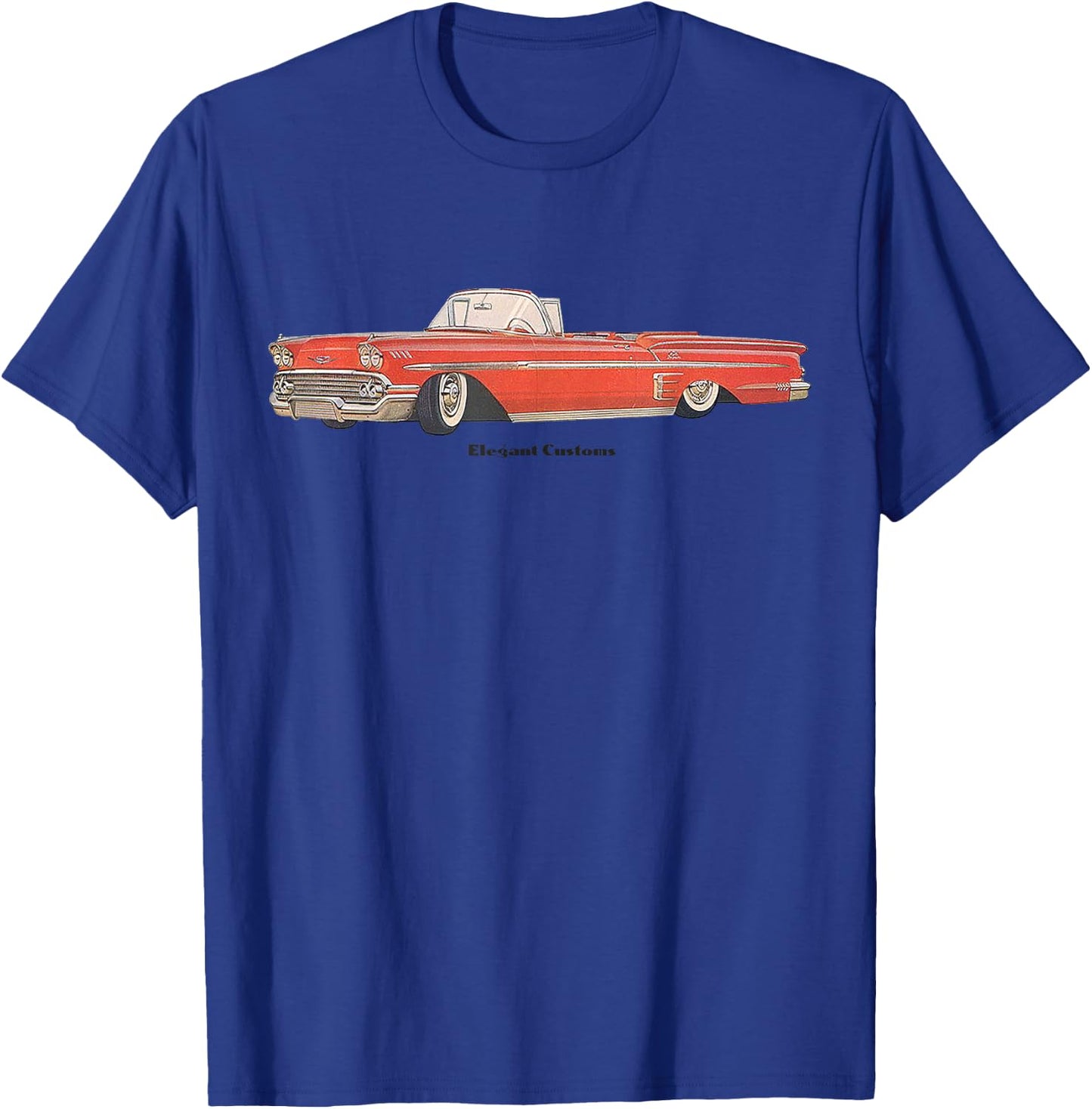 1958 Impala Convertible Lowrider Kustom Lead Sled Hot Rod T-Shirt - T-Shirt | Royal