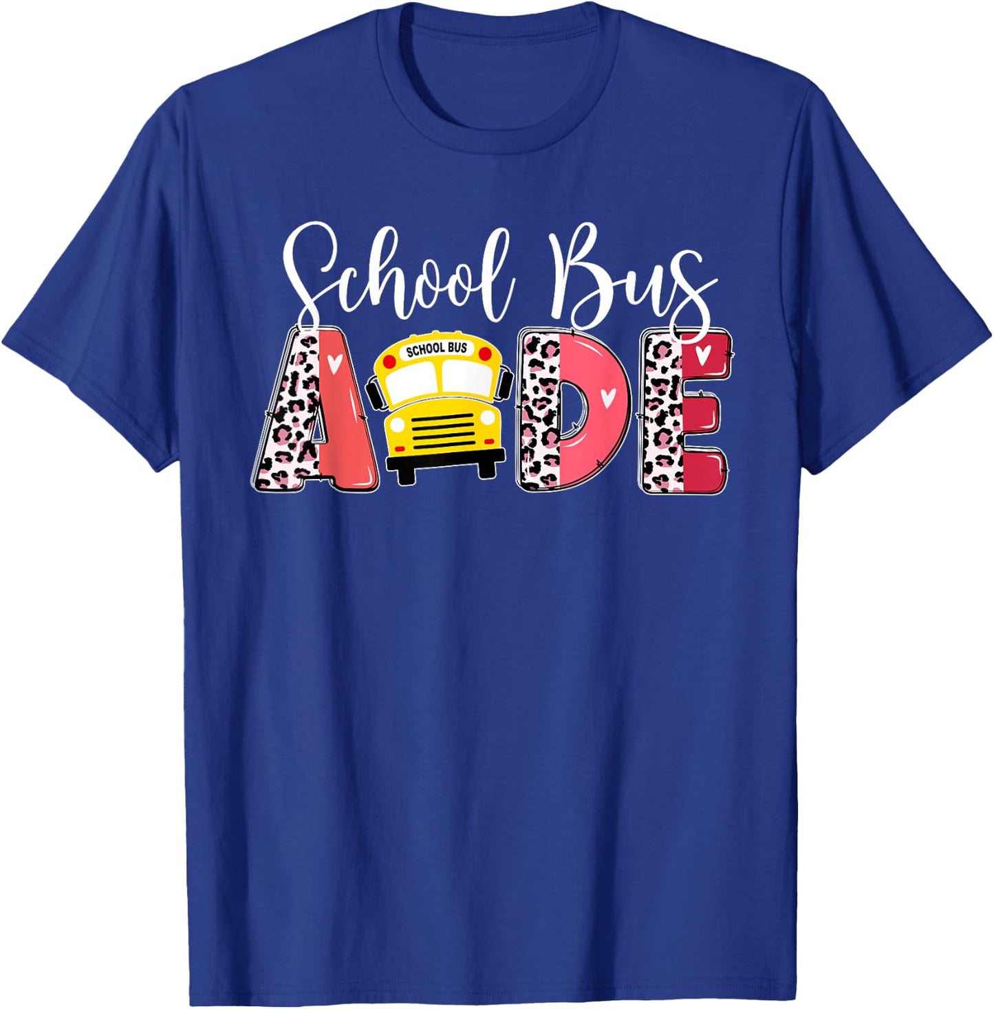 School Bus Aide Leopard Bus Aide T-Shirt - T-Shirt | Royal