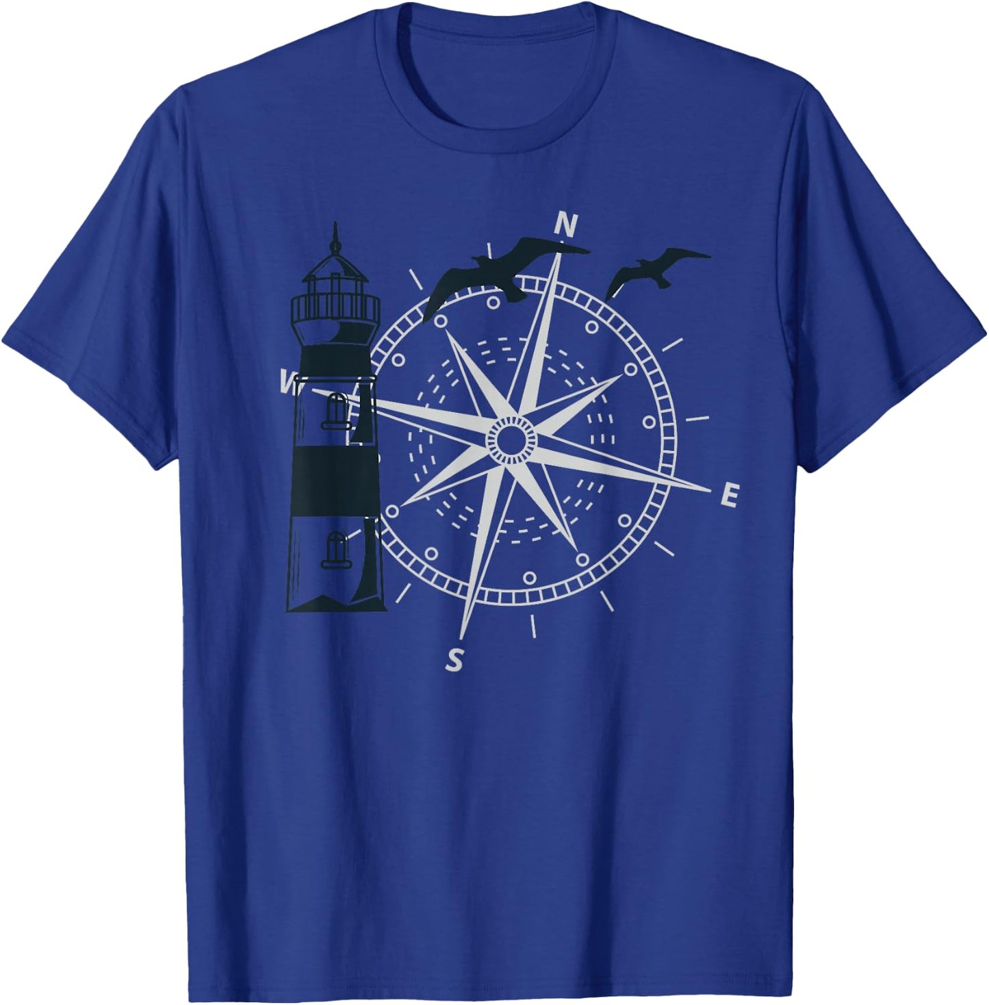 Segeln Kompass Windrose Leuchtturm T-Shirt - T-Shirt | Royal