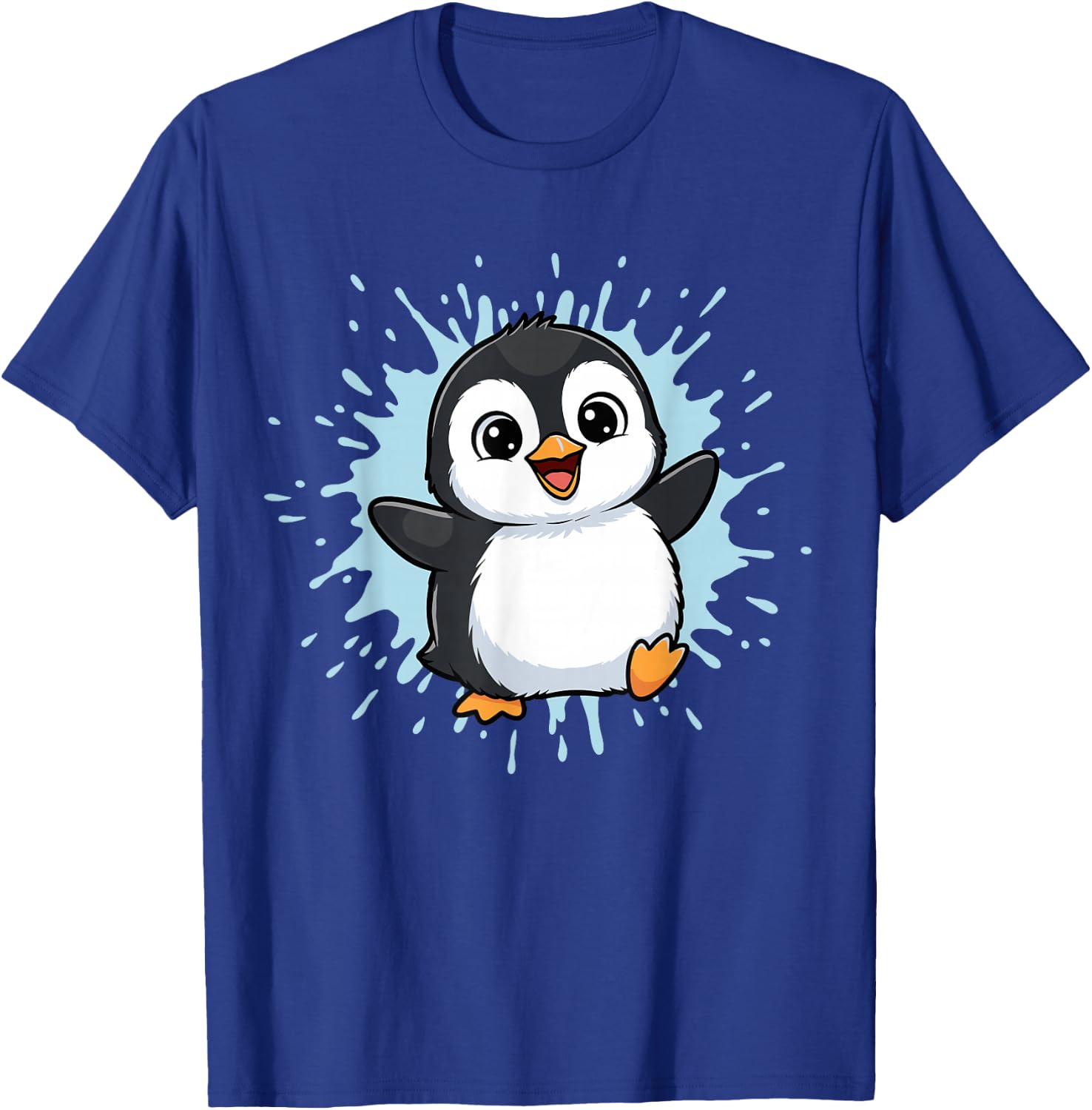 Happy Baby Penguin Splash Cute Arctic Friend T-Shirt - T-Shirt | Royal