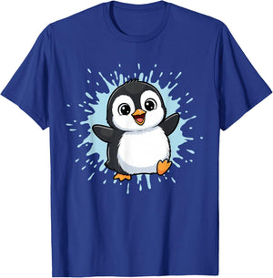 Happy Baby Penguin Splash Cute Arctic Friend T-Shirt - T-Shirt | Royal