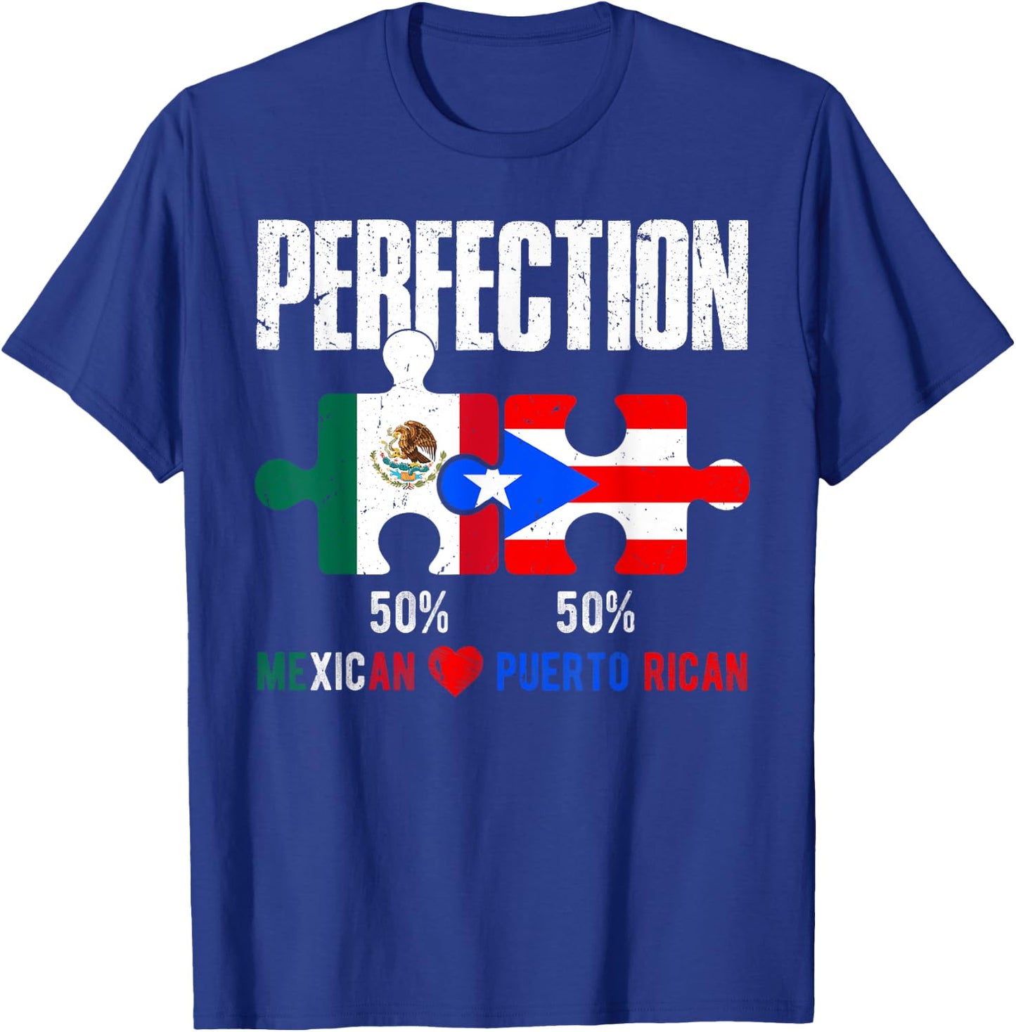 Mexirican Half Puerto Rican Half Mexican Hispanic Heritage T-Shirt - T-Shirt | Royal