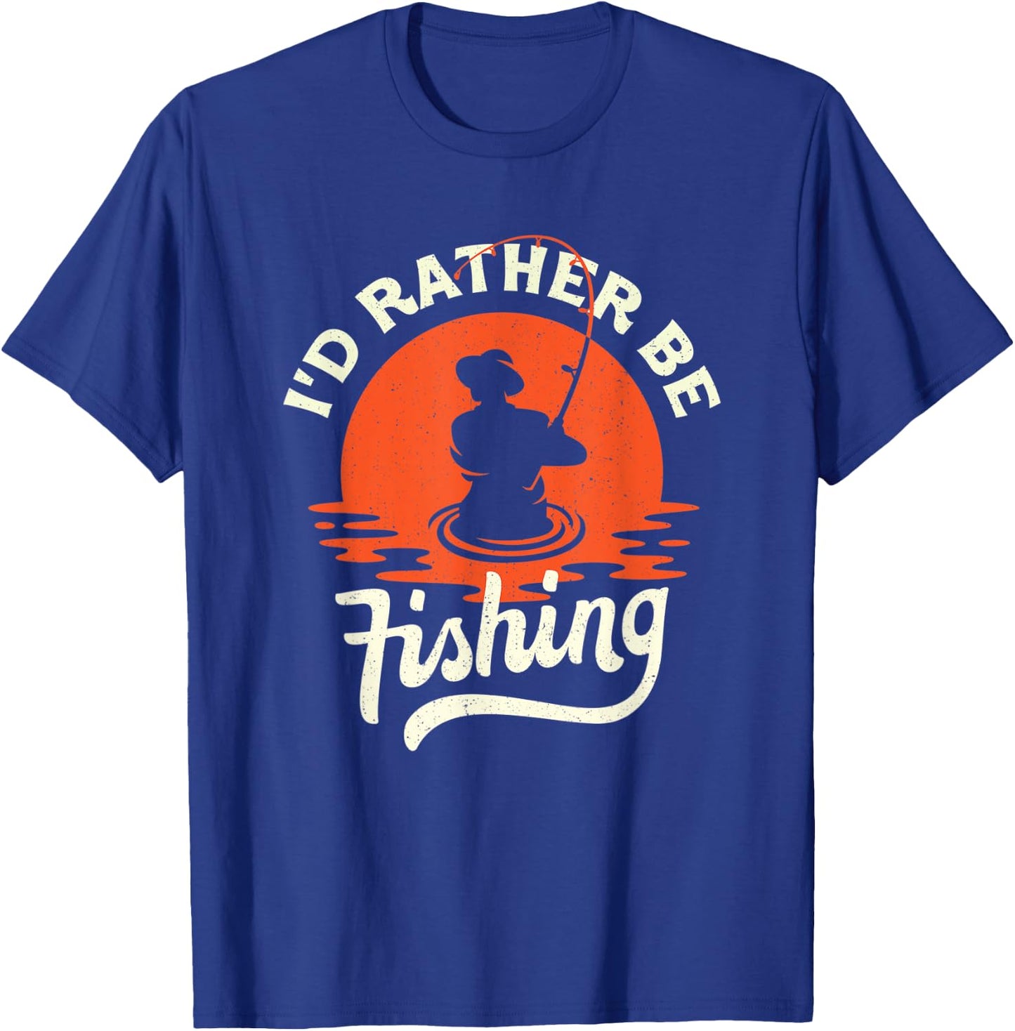 I'd Rather Be Fishing - Funny Humor Fish Gift Dad Fisherman T-Shirt - T-Shirt | Royal