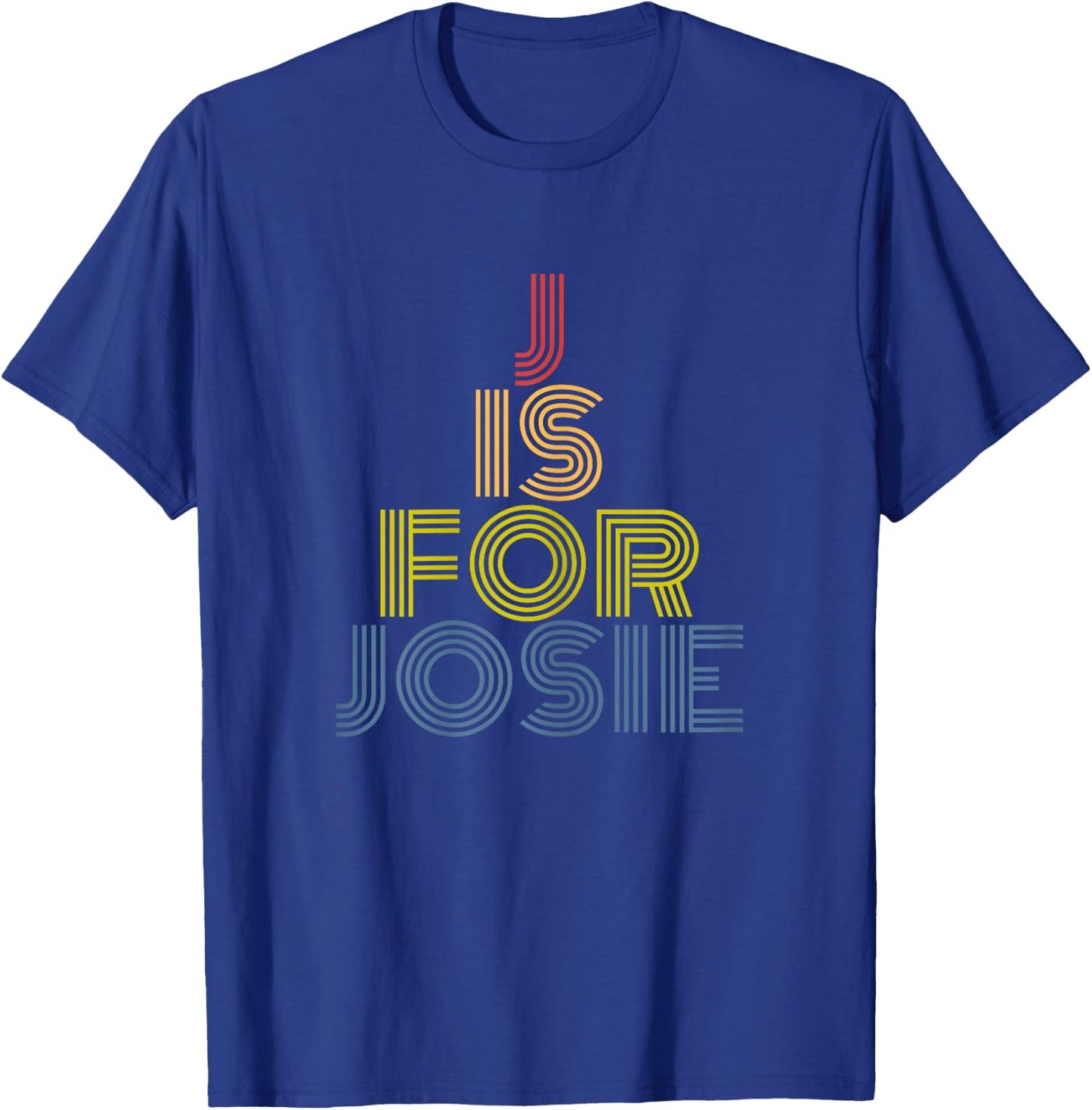 J Is For Josie funny personalized name retro 70s vintage T-Shirt - T-Shirt | Royal