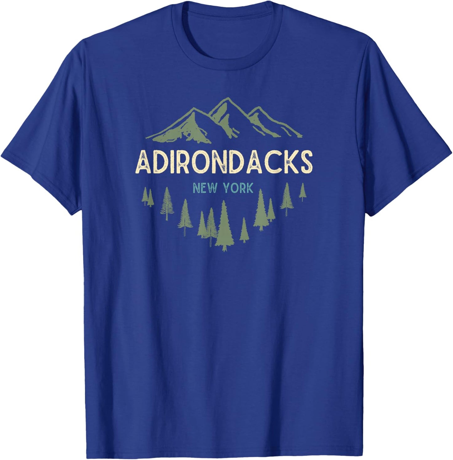 Adirondack Mountains Shirts & Gifts Adirondacks New York Vintage Retro T-Shirt - T-Shirt | Royal