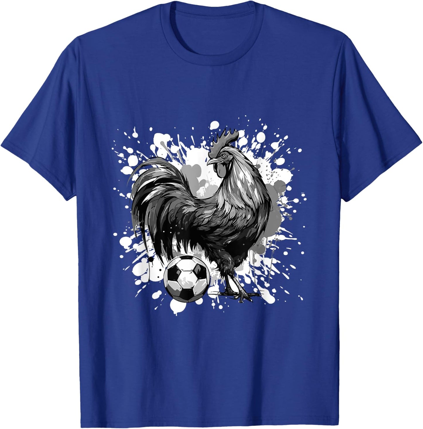 Rooster Playing Soccer Animal T-Shirt - T-Shirt | Royal