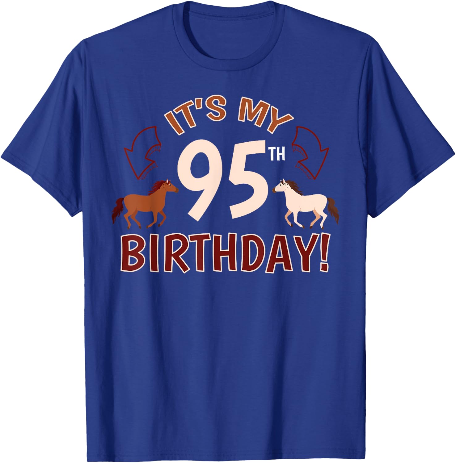 It's My 95th Birthday! Horse Theme Bday Party Celebration 95 T-Shirt - T-Shirt | Royal