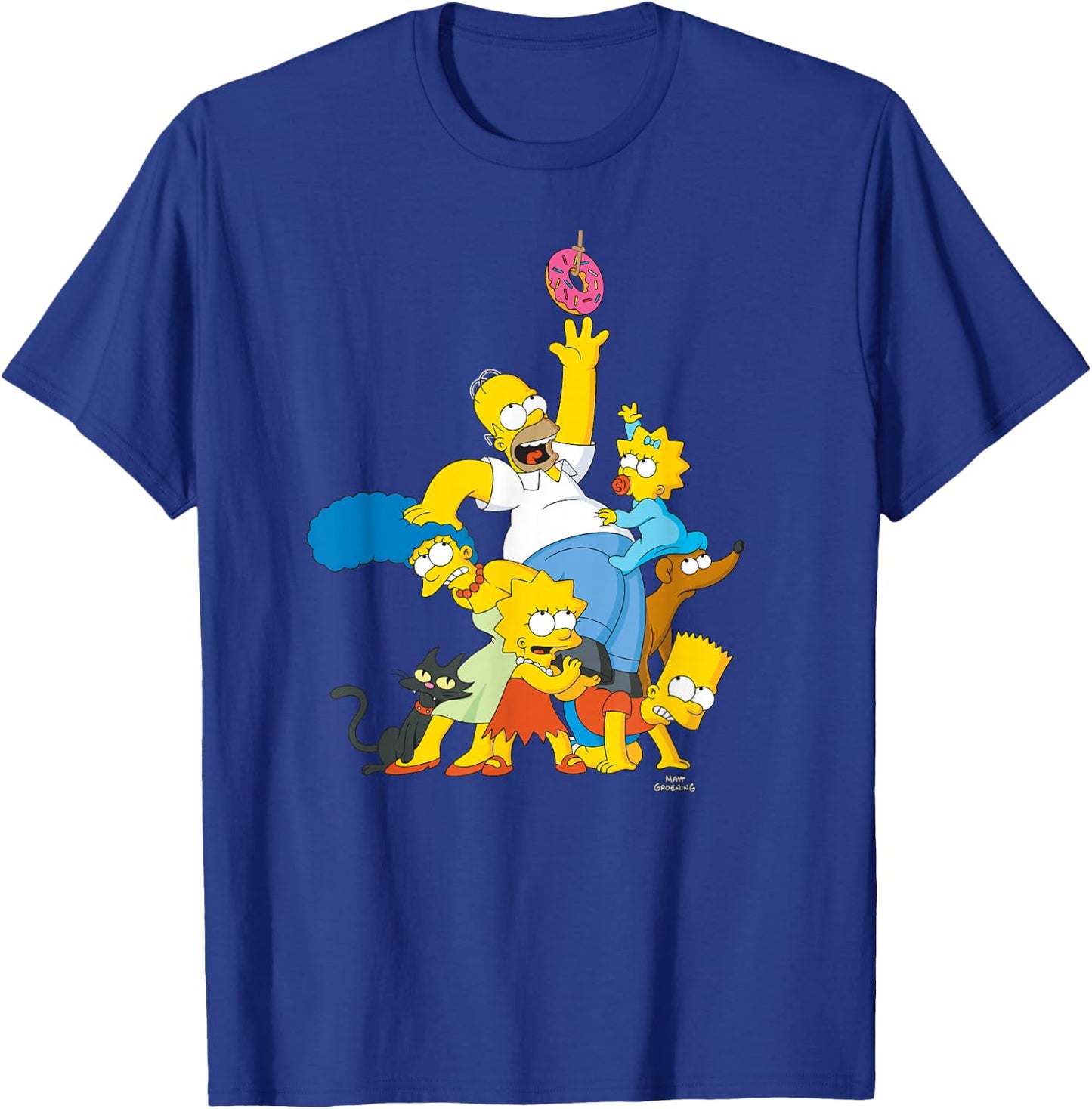 The Simpsons Family Donut Reach , black T-Shirt - T-Shirt | Royal