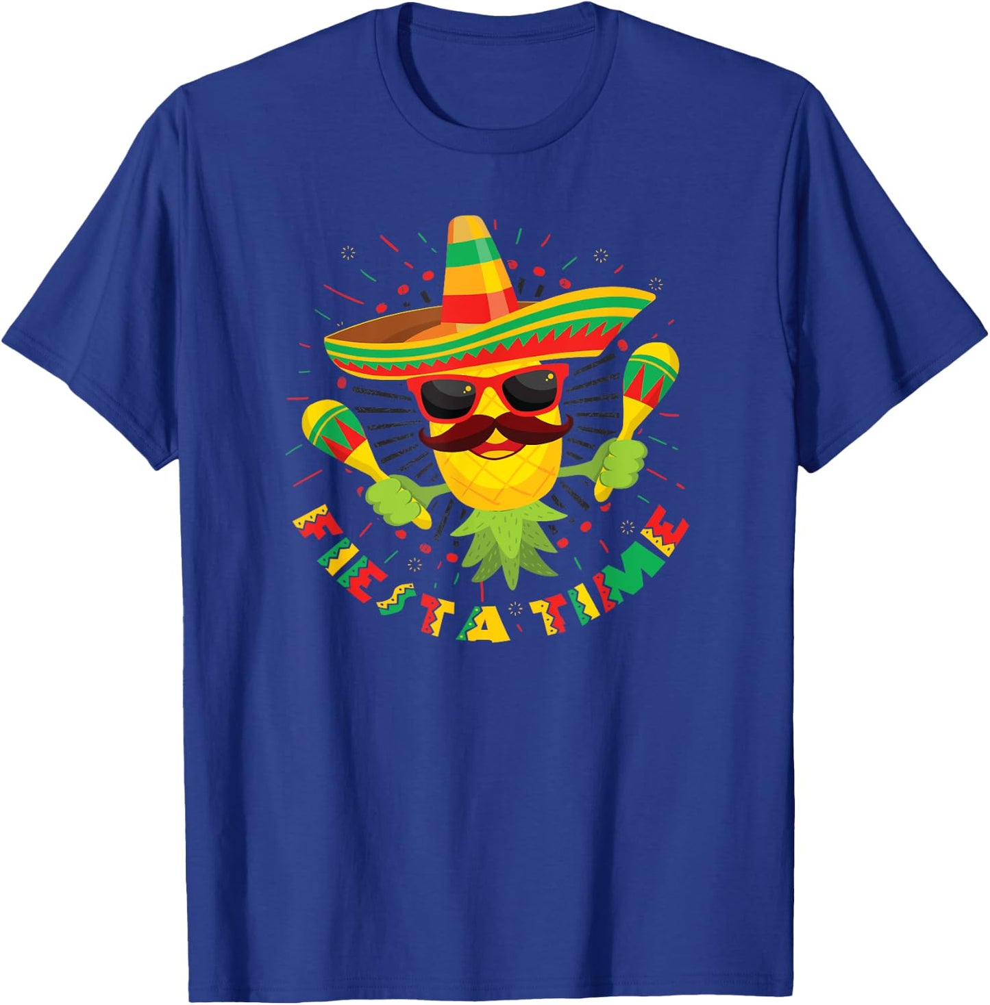 Swingers Upside Down Pineapple Cinco De Mayo Fiesta Time T-Shirt - T-Shirt | Royal